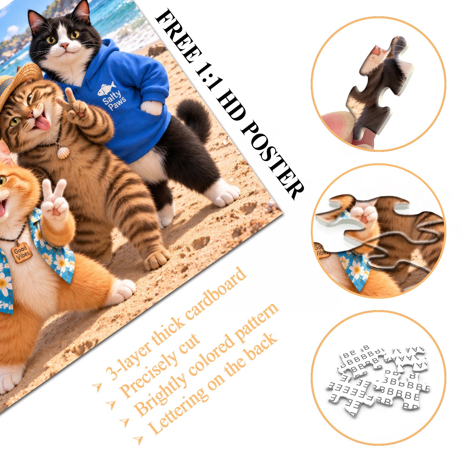 Beach Cat Crew Jigsaw Puzzle 1000 Pieces