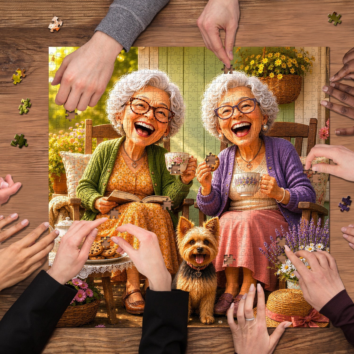Sunny Grandmas Jigsaw Puzzle 1000 Pieces