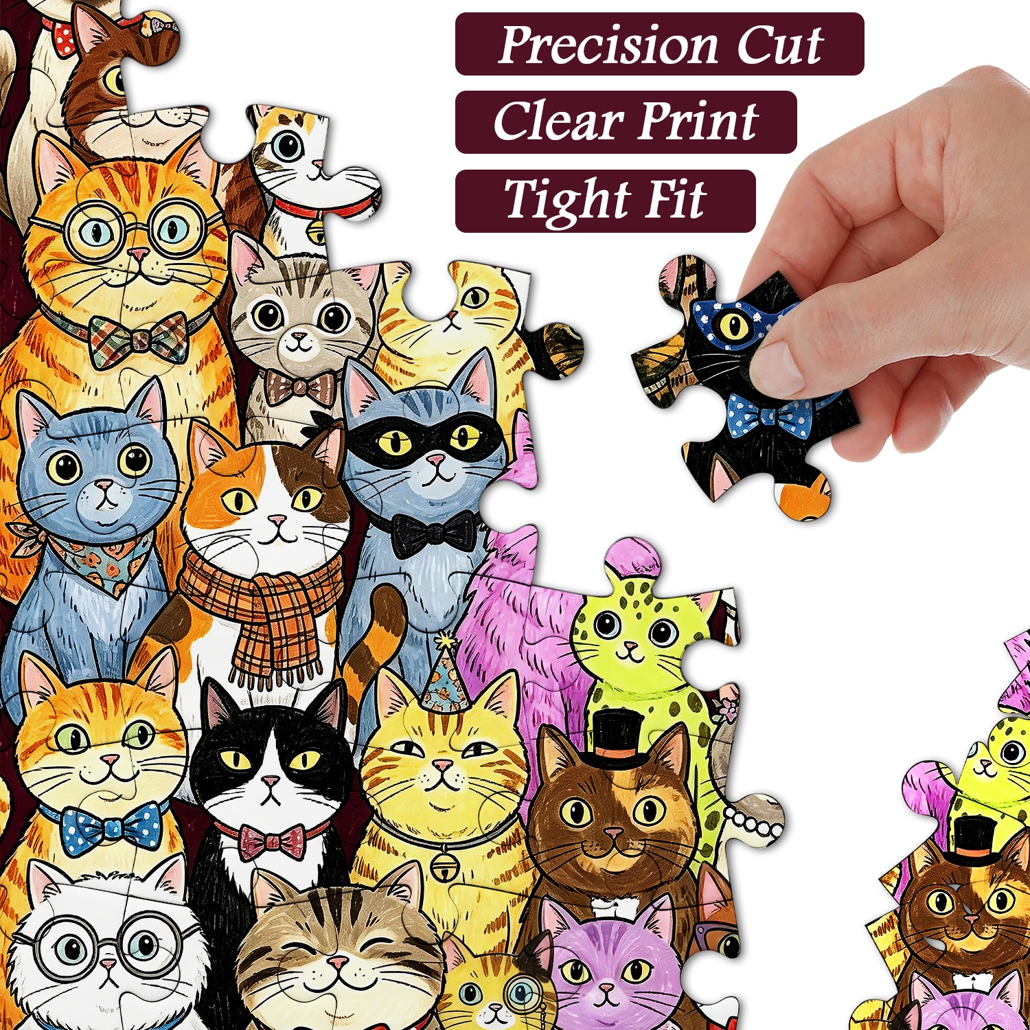 Whimsical Feline Family Portrait Jigsaw Puzzle 1000 Pieces