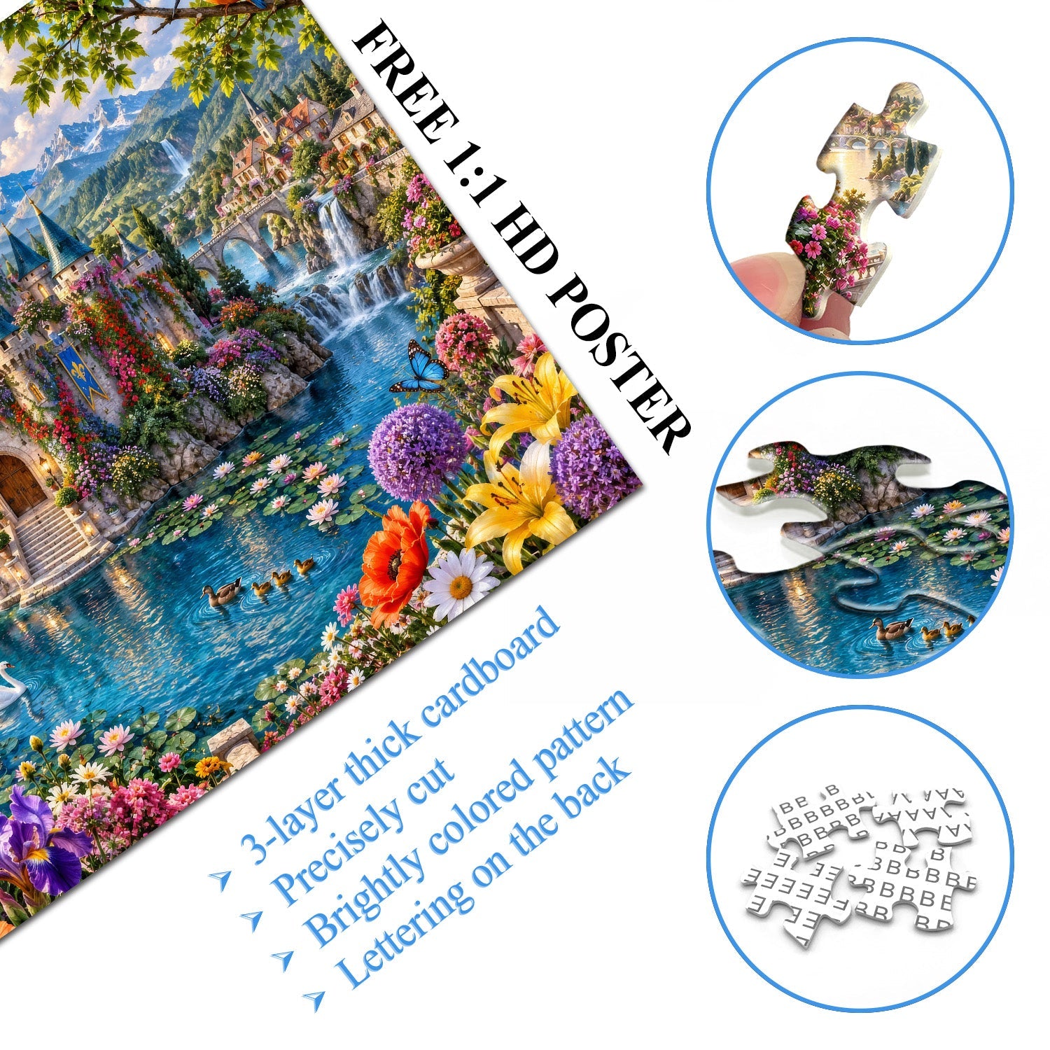 Blumentraumschloss-Puzzle, 1000 Teile