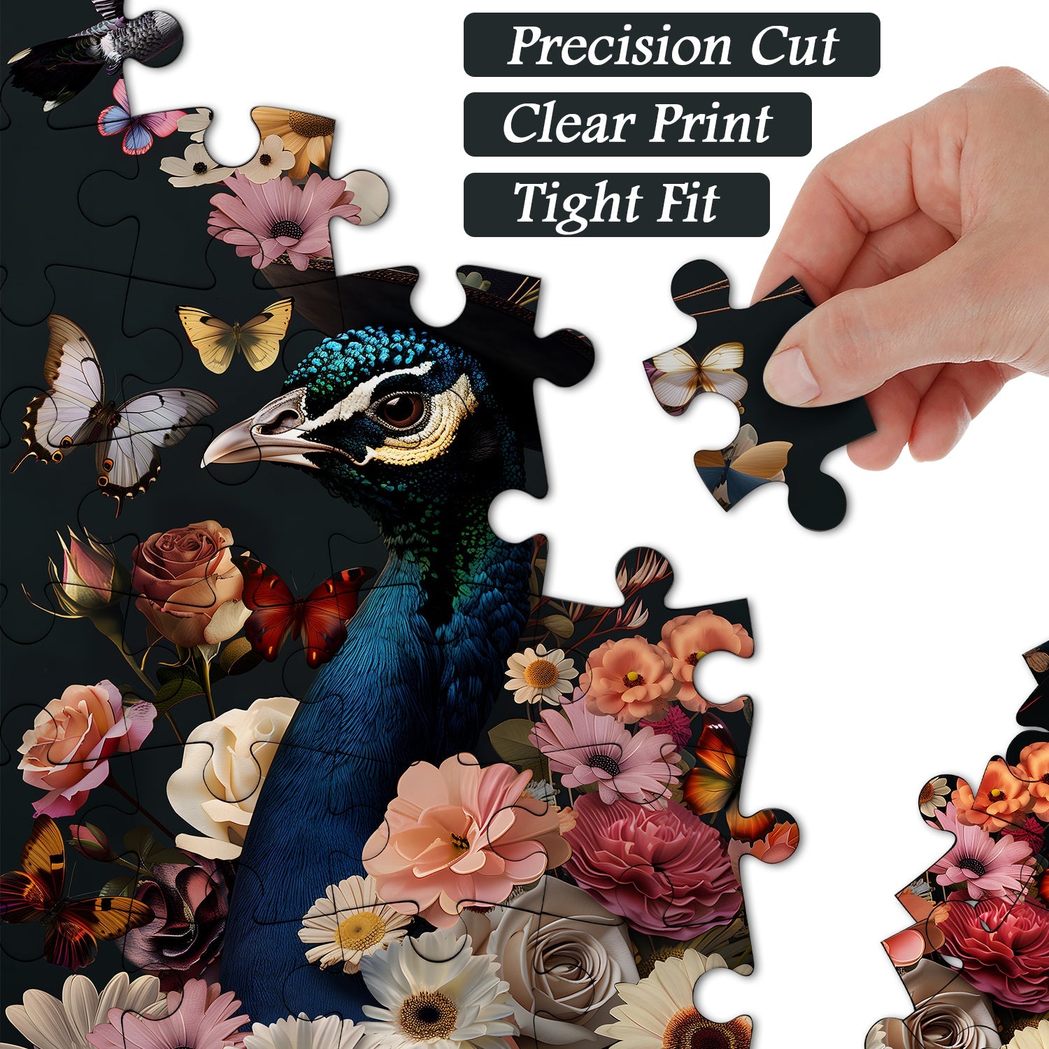 Floral Peacock Jigsaw Puzzle 1000 Pieces