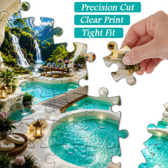 Green Cliff Retreat Jigsaw Puzzle 1000 Pieces