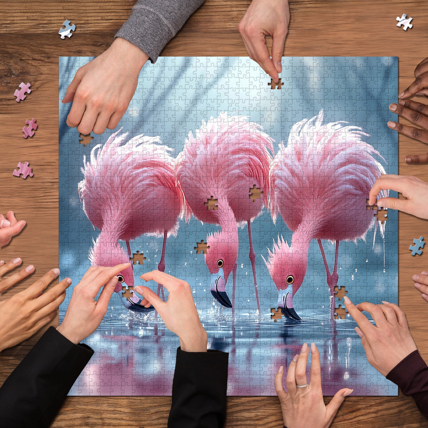 Blushing Flamingos Jigsaw Puzzle 1000 Pieces