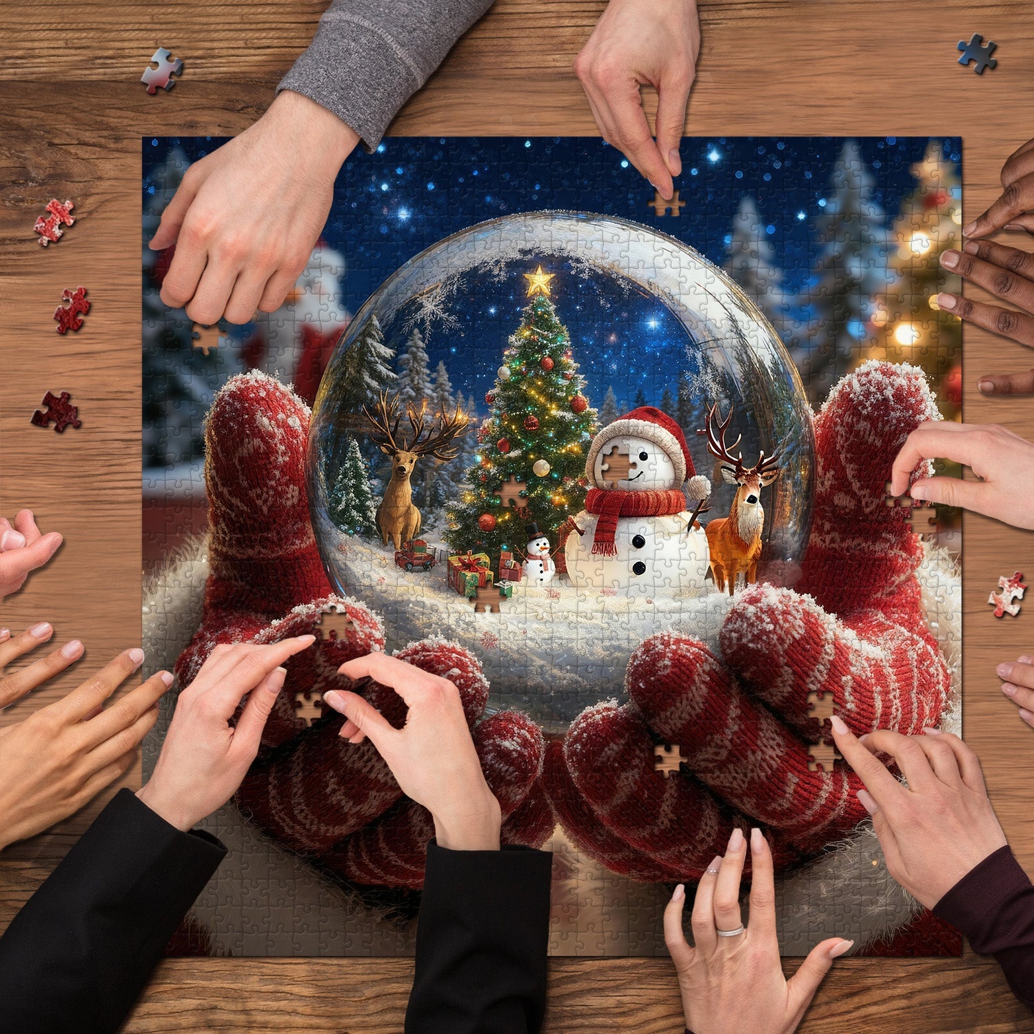 Winter snowball scene Jigsaw Puzzle 1000 Pieces