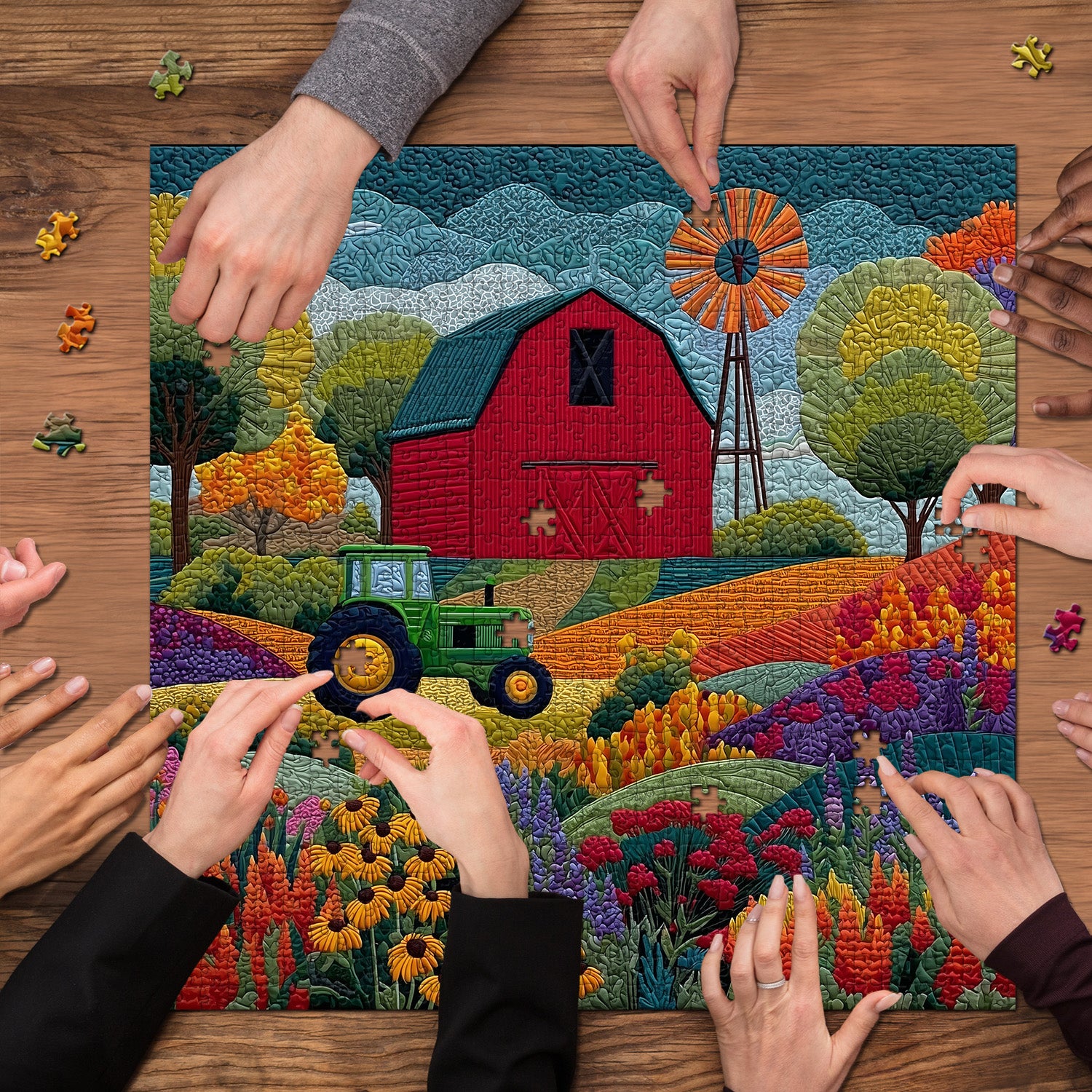 Barn of Blossoming Days Jigsaw Puzzle 1000 Pieces