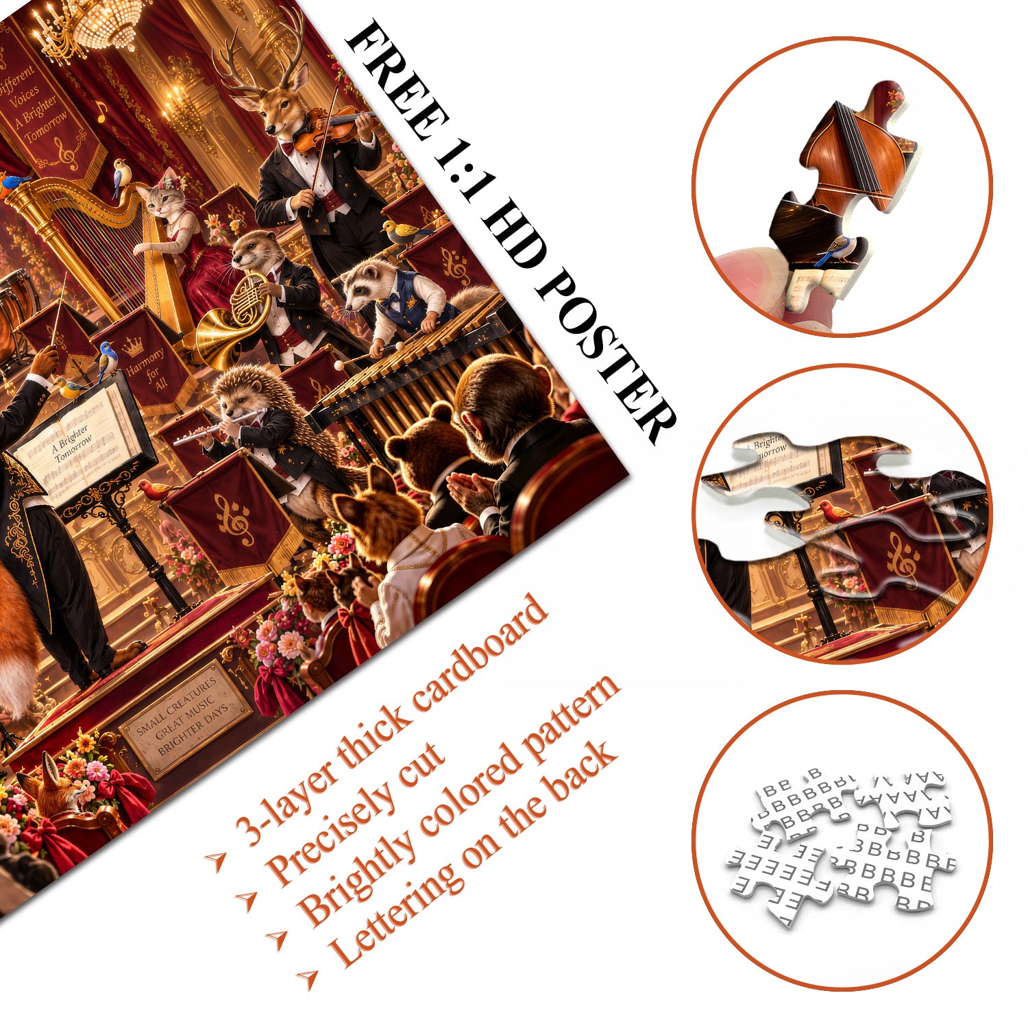 Animal Symphony Gala Jigsaw Puzzle 1000 Pieces