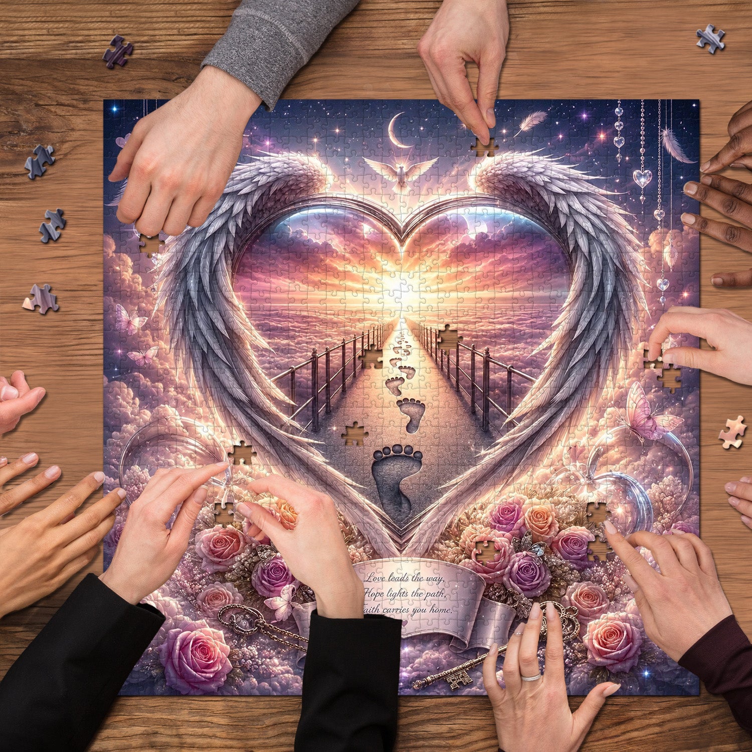 Winged Heart Heaven Path Jigsaw Puzzle 1000 Pieces