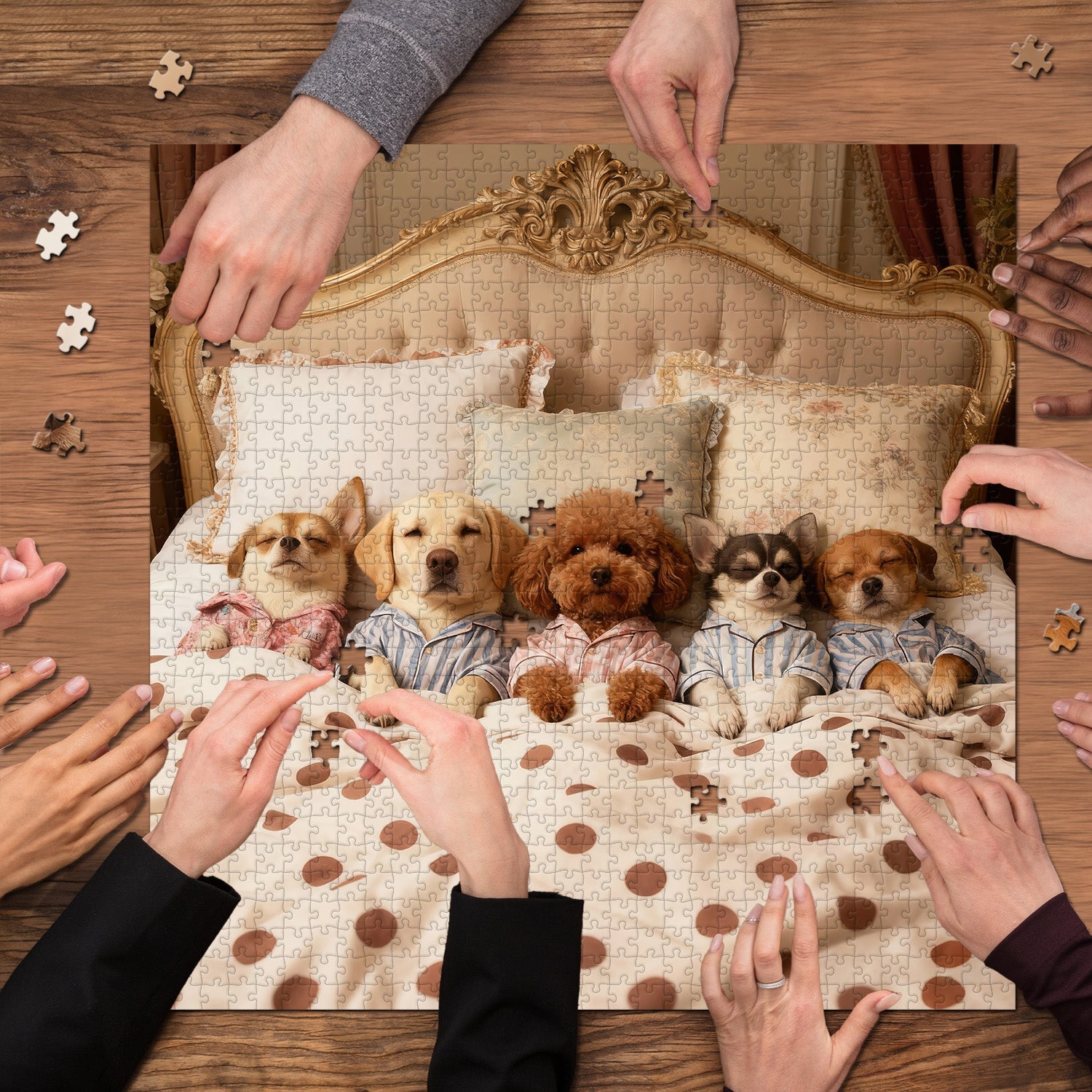 Snoozing Pup Posse Jigsaw Puzzle 1000 Pieces