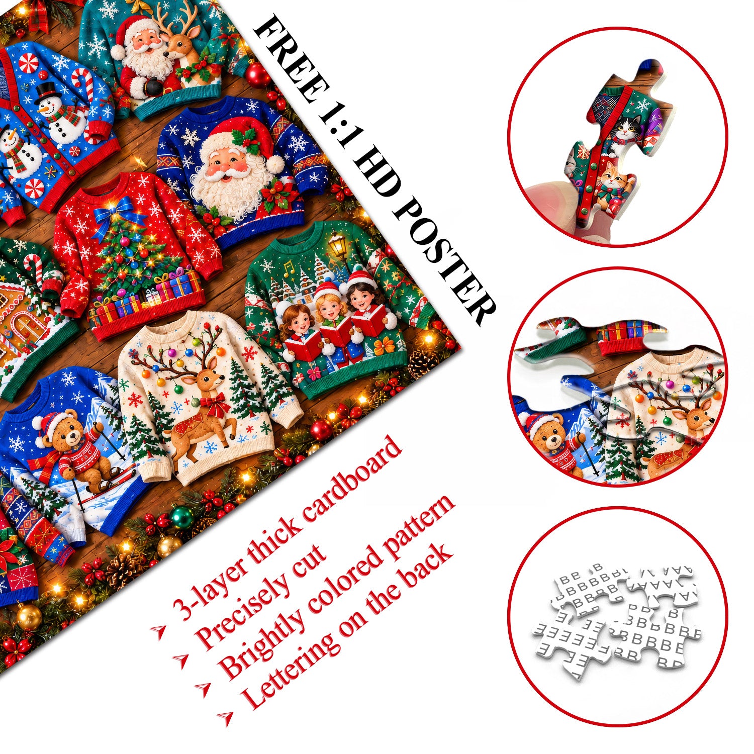 Puzzle du spectacle de pulls de Noël 1000 pièces