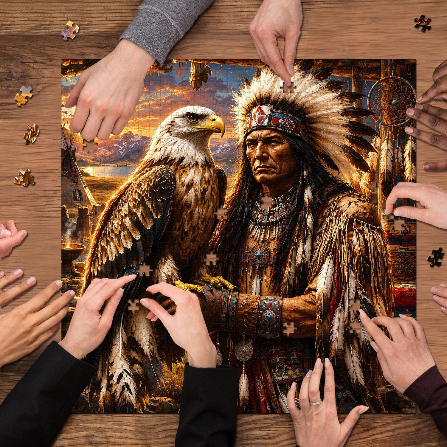 Tribal Spirit Eagle Jigsaw Puzzle 1000 Pieces