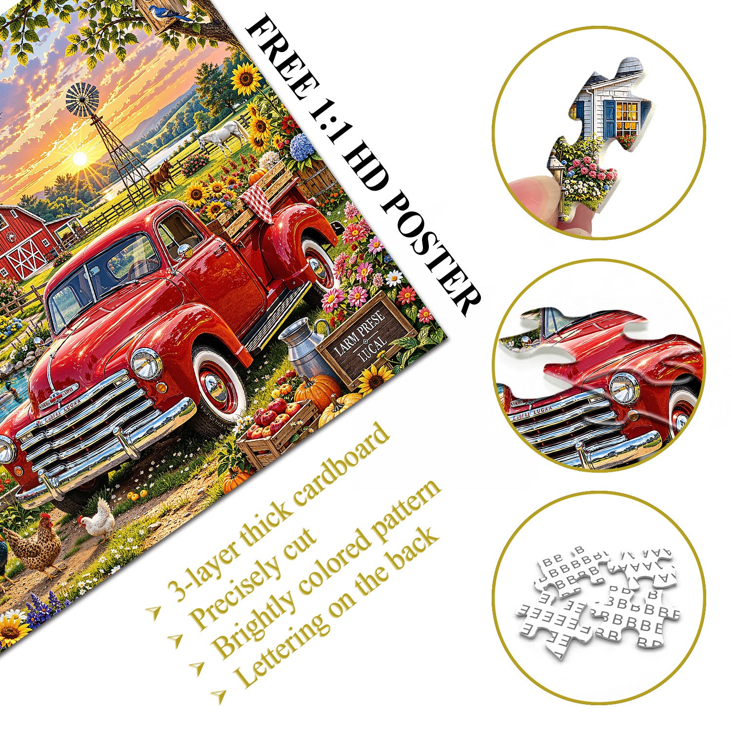Farm Sunset Jigsaw Puzzle 1000 Pieces