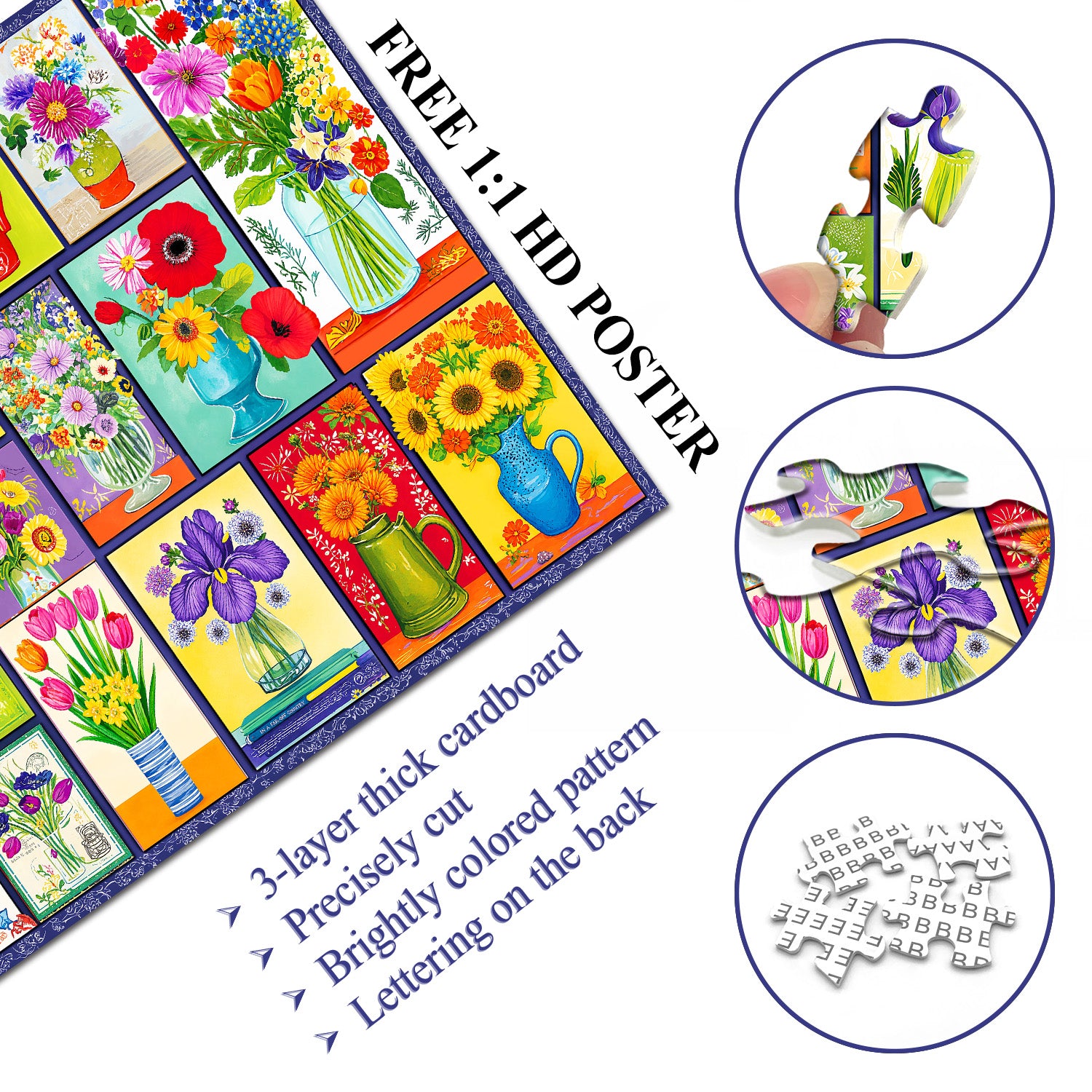 Floral Collage Jigsaw Puzzle 1000 Pieces