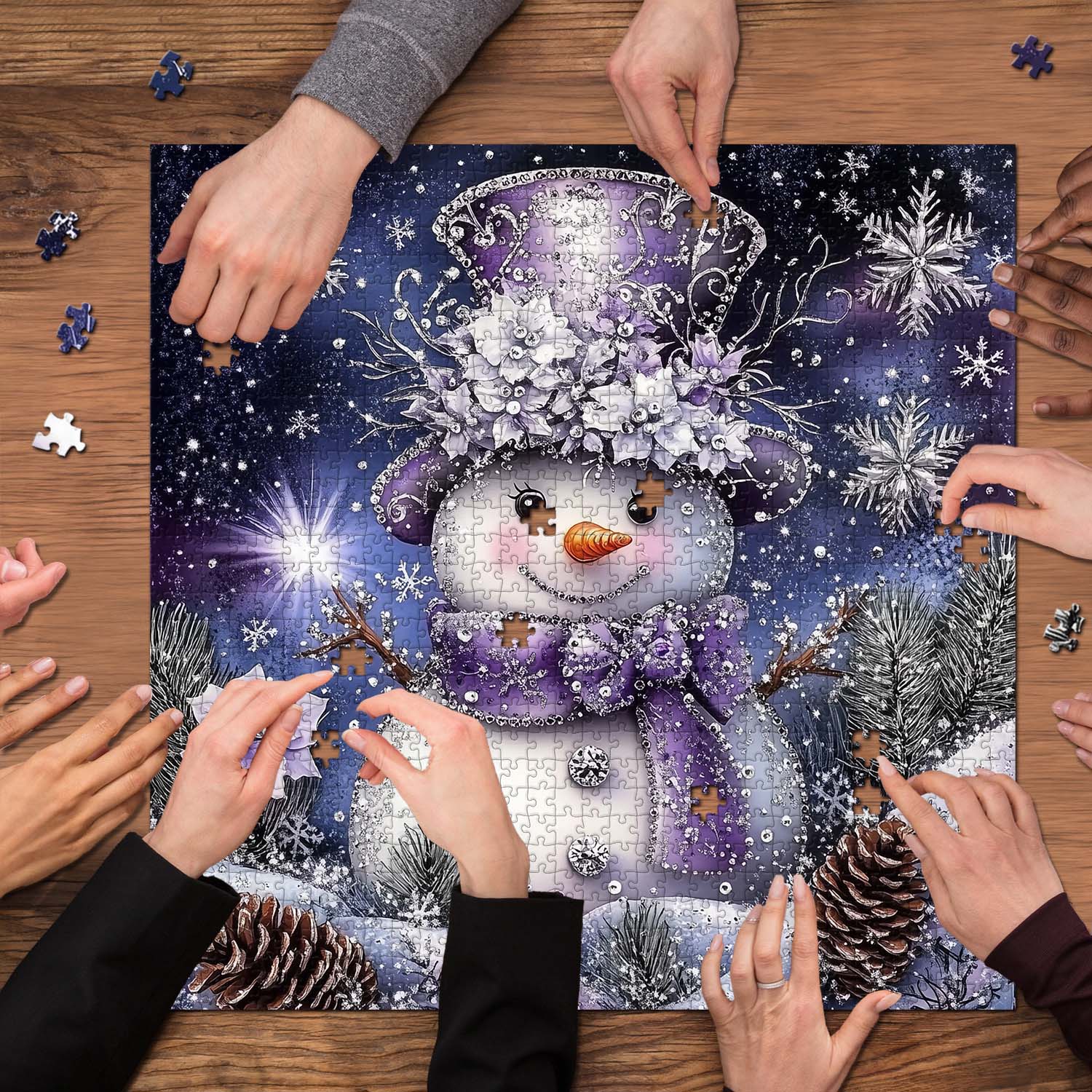 Sparkling Snowman Jigsaw Puzzle 1000 Pieces