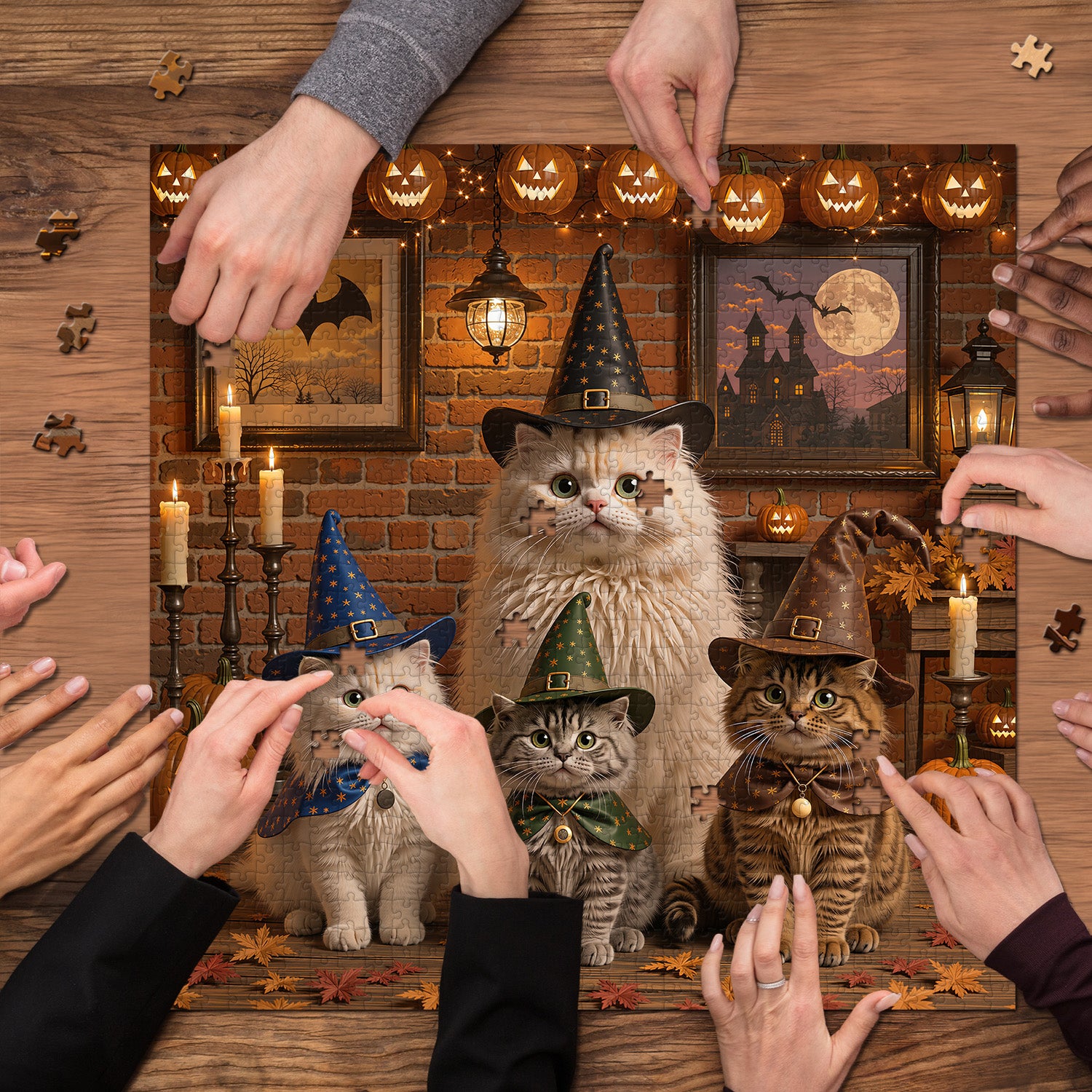 Puzzle magico del gattino di Halloween 1000 pezzi