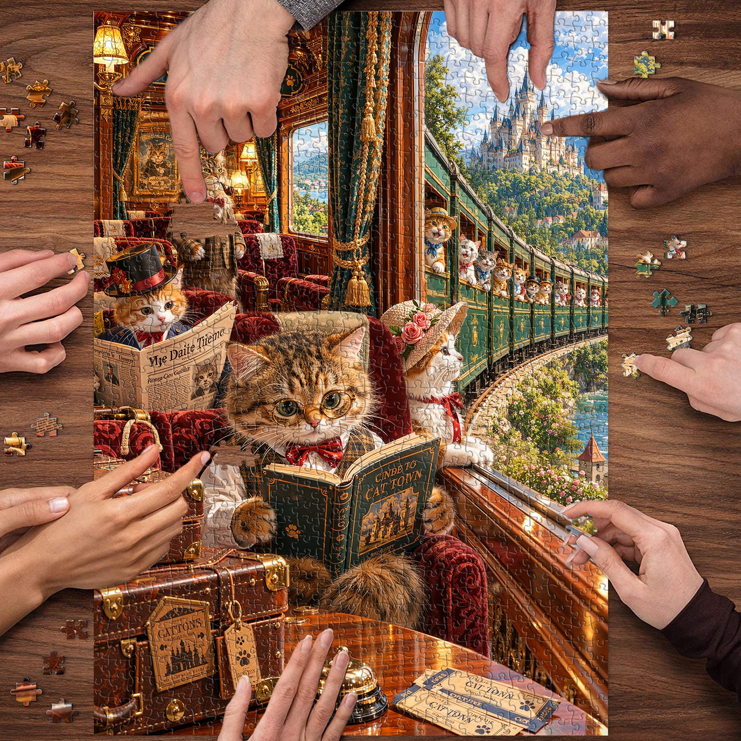 Destination Cat Town Jigsaw Puzzle 1000 Pieces