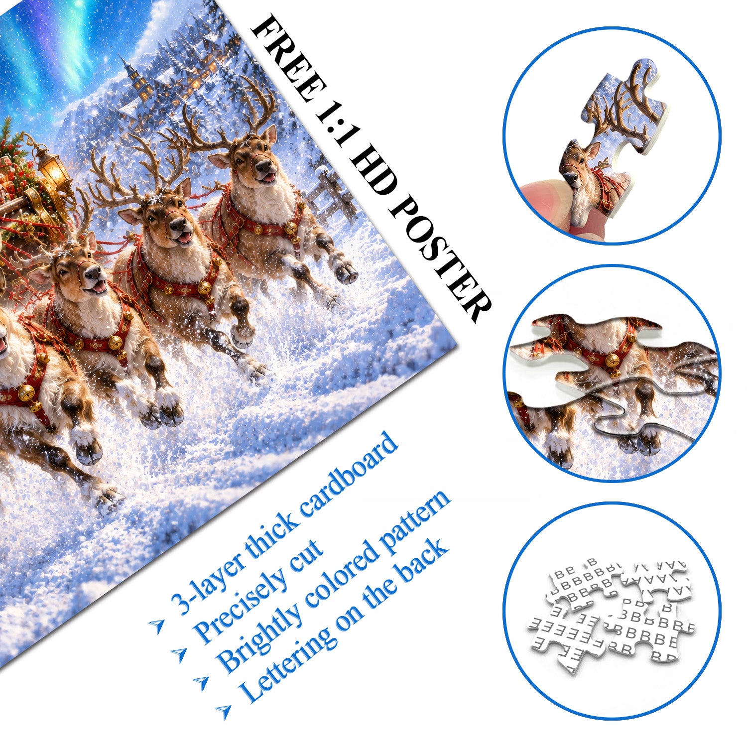 Aurora Sleigh Dash Jigsaw Puzzle 1000 Pieces