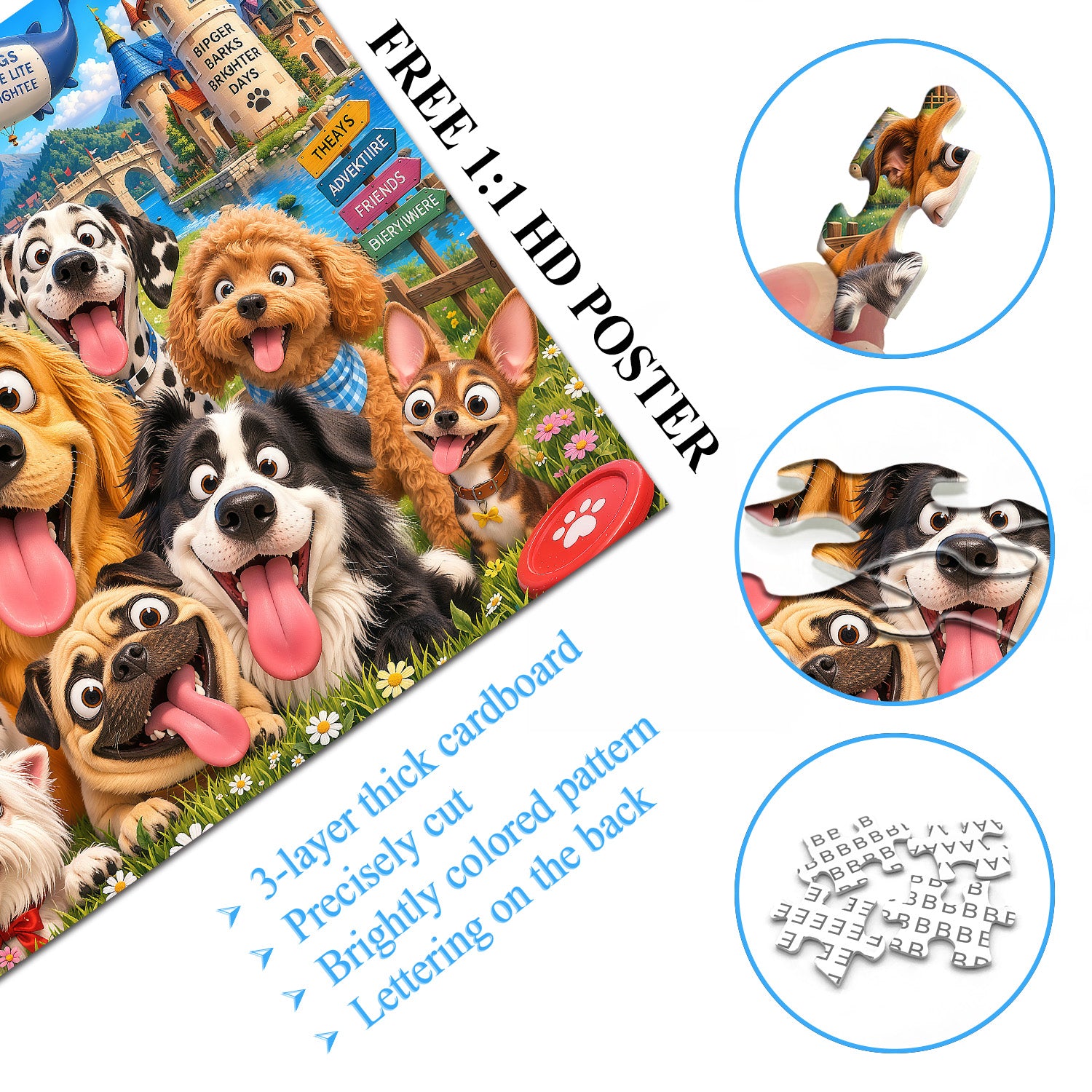 Puppy Village Jigsaw Puzzle 1000 Pieces