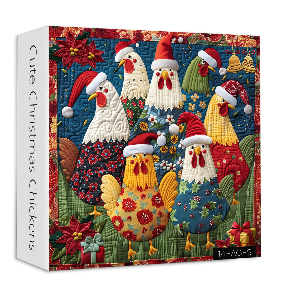 Mignon poulets de Noël puzzle 1000 pièces