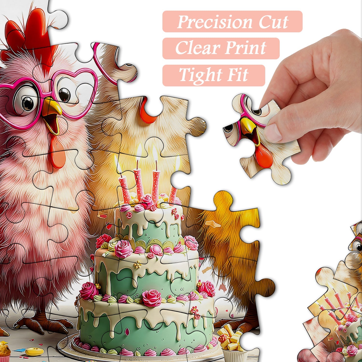 Puzzle di compleanno di pollo Bash 1000 pezzi