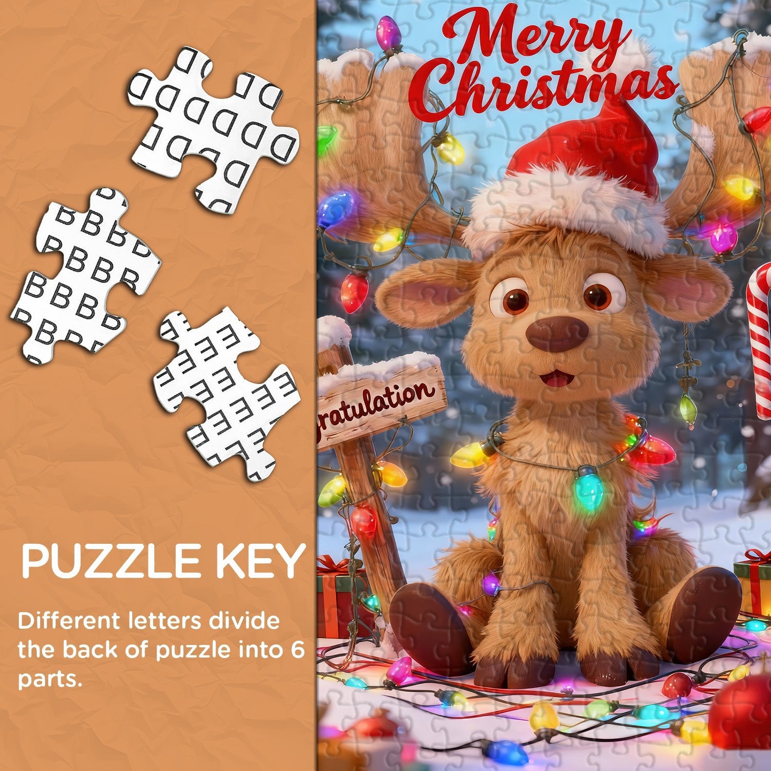 Light Reindeer Delight Jigsaw Puzzle 1000 Pieces