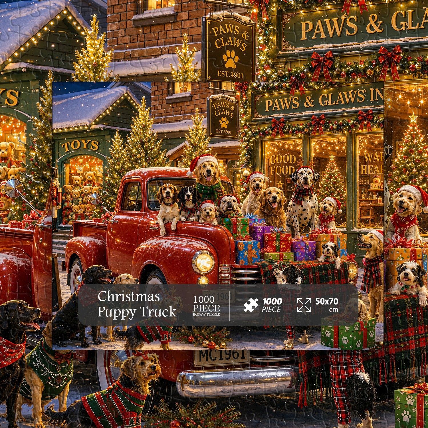 Christmas Puppy Truck Jigsaw Puzzle 1000 Pieces