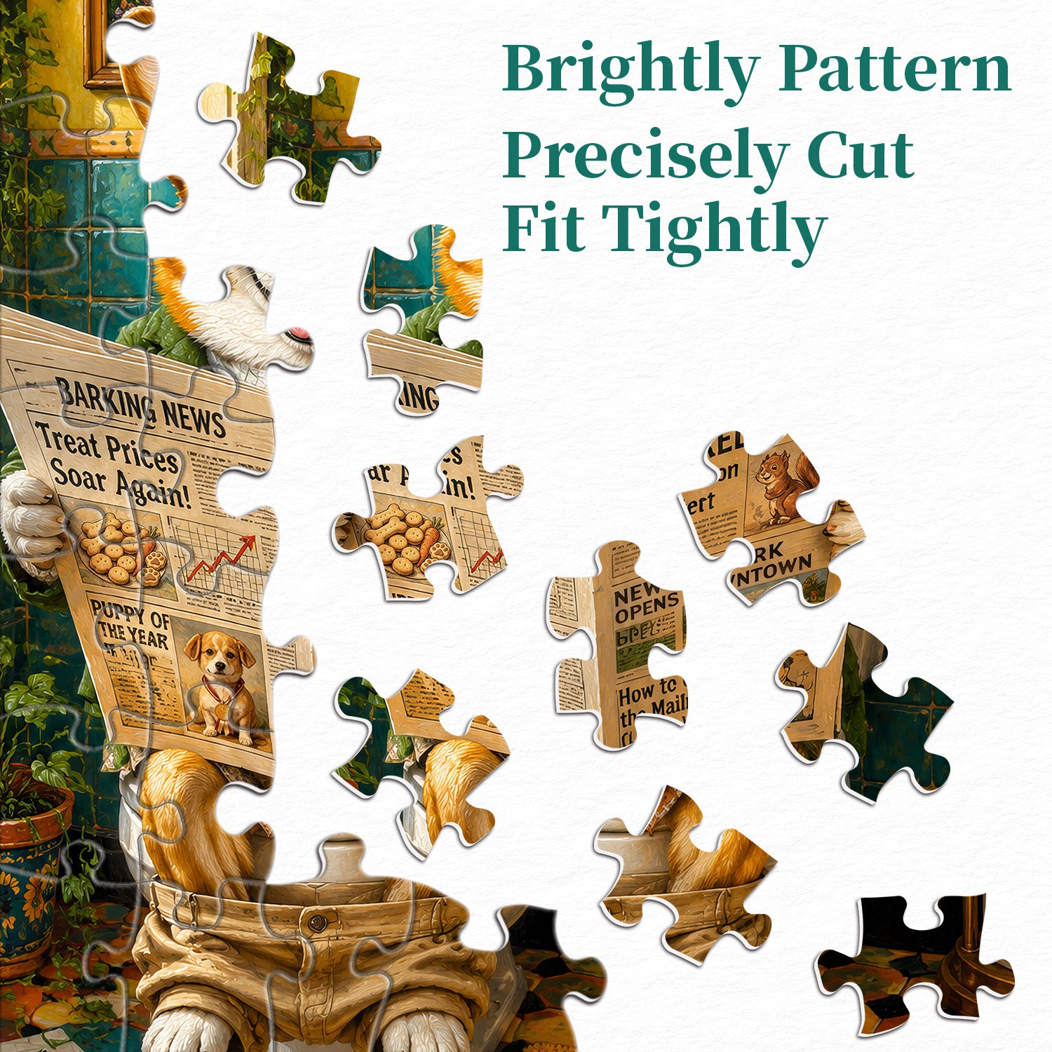 Bathroom Press Pup Jigsaw Puzzle 1000 Pieces