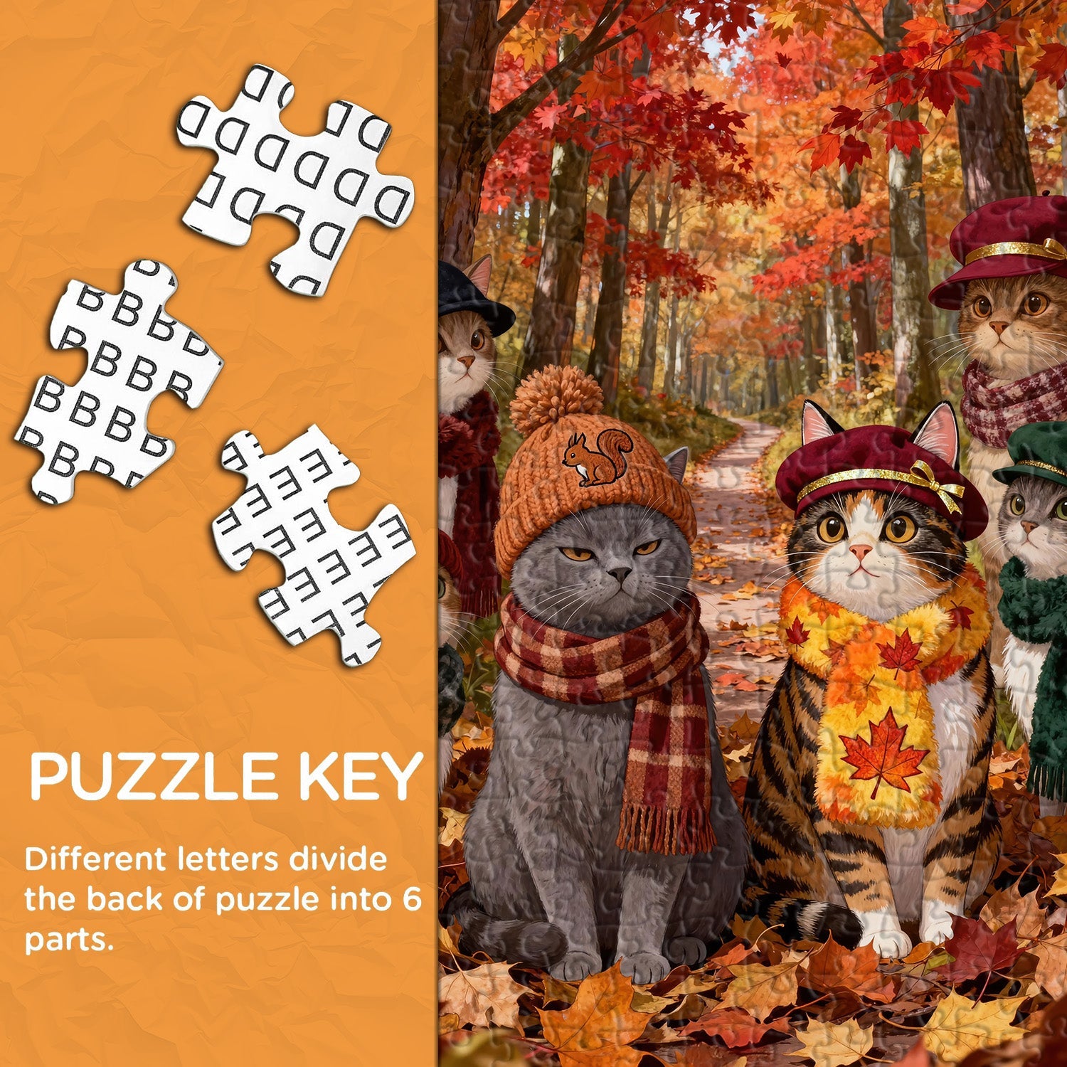 Cute Cat Autumn Jigsaw Puzzle 1000 Pieces