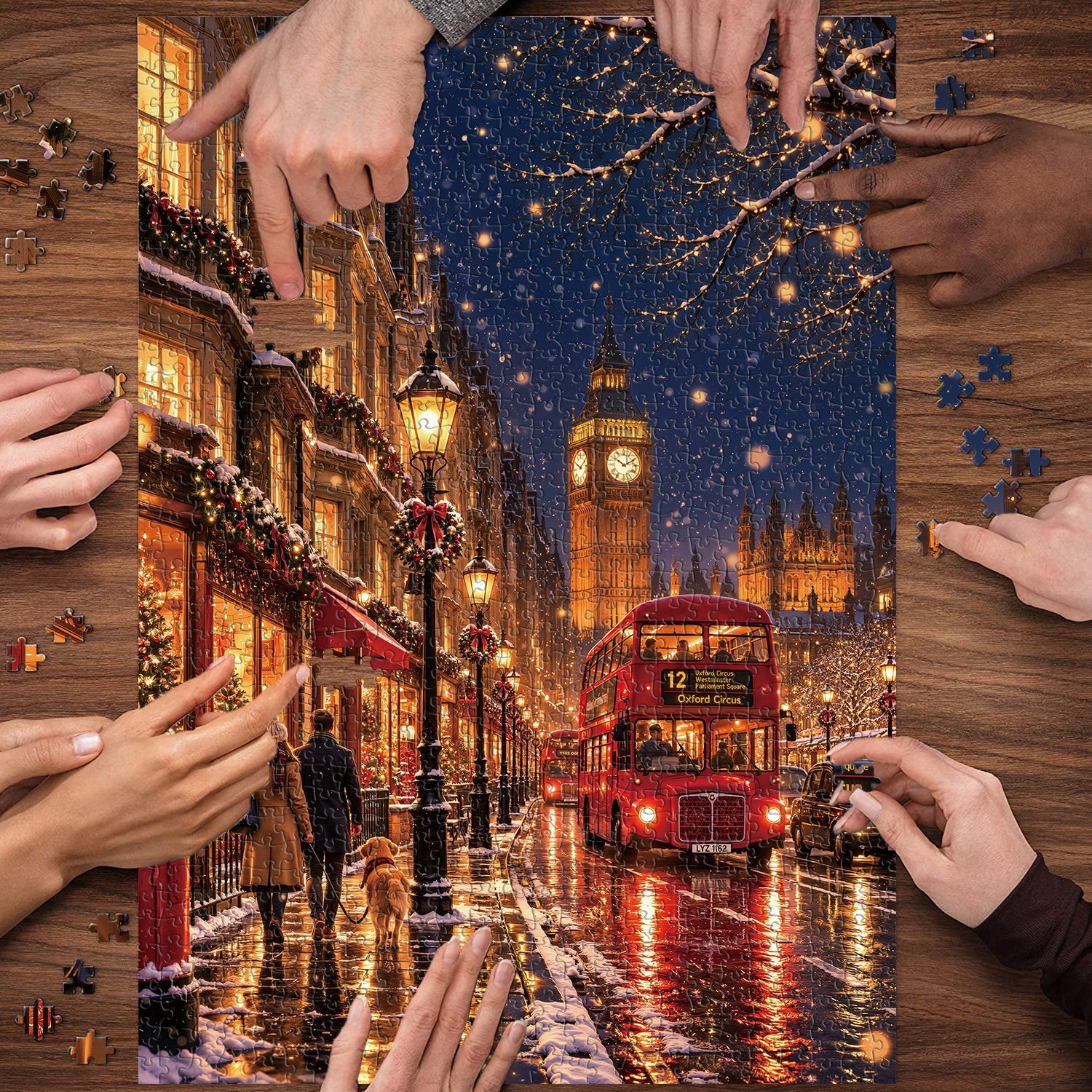 London Snowy Night Jigsaw Puzzle 1000 Pieces