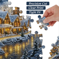 Frosty Christmas River Town Puzzle 1000 pièces