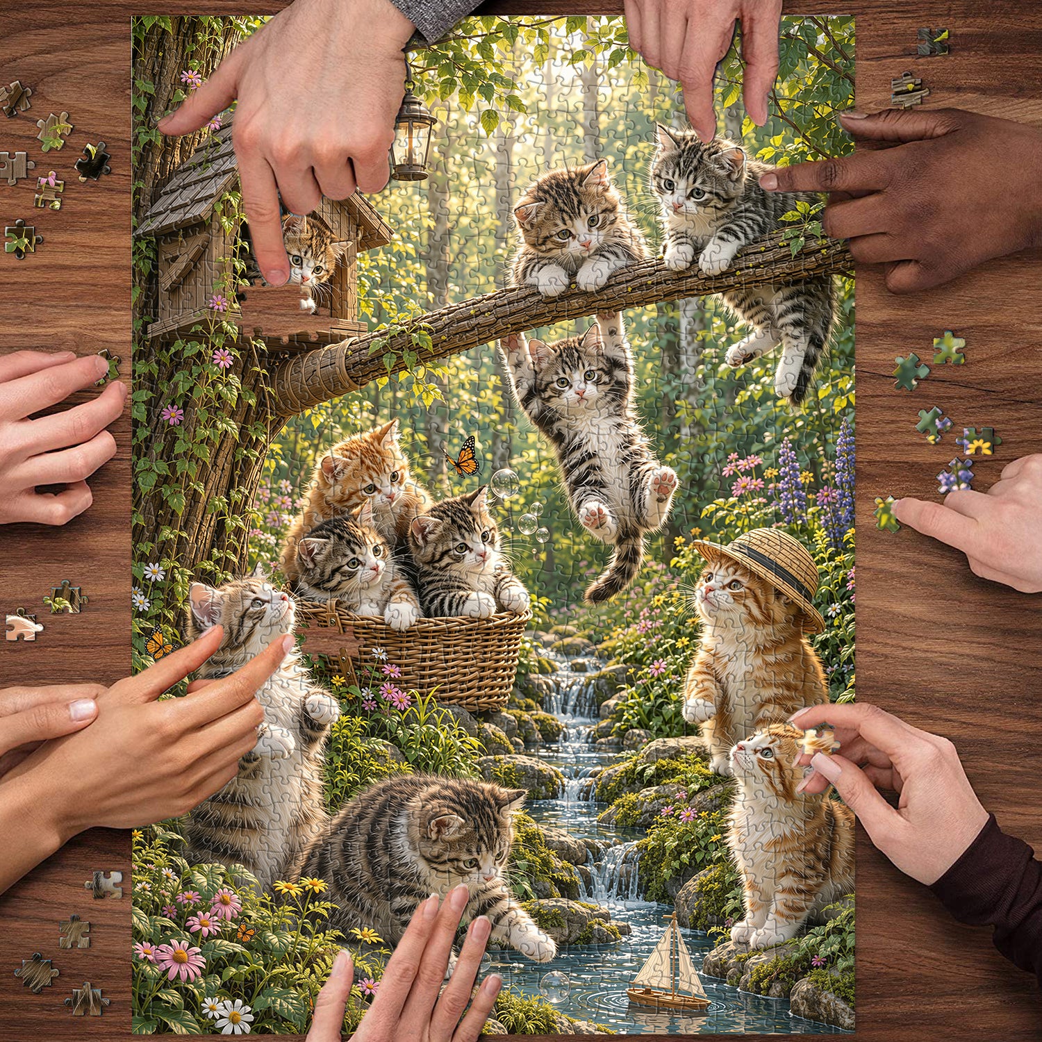 Woodland Kittens Jigsaw Puzzle 1000 Pieces
