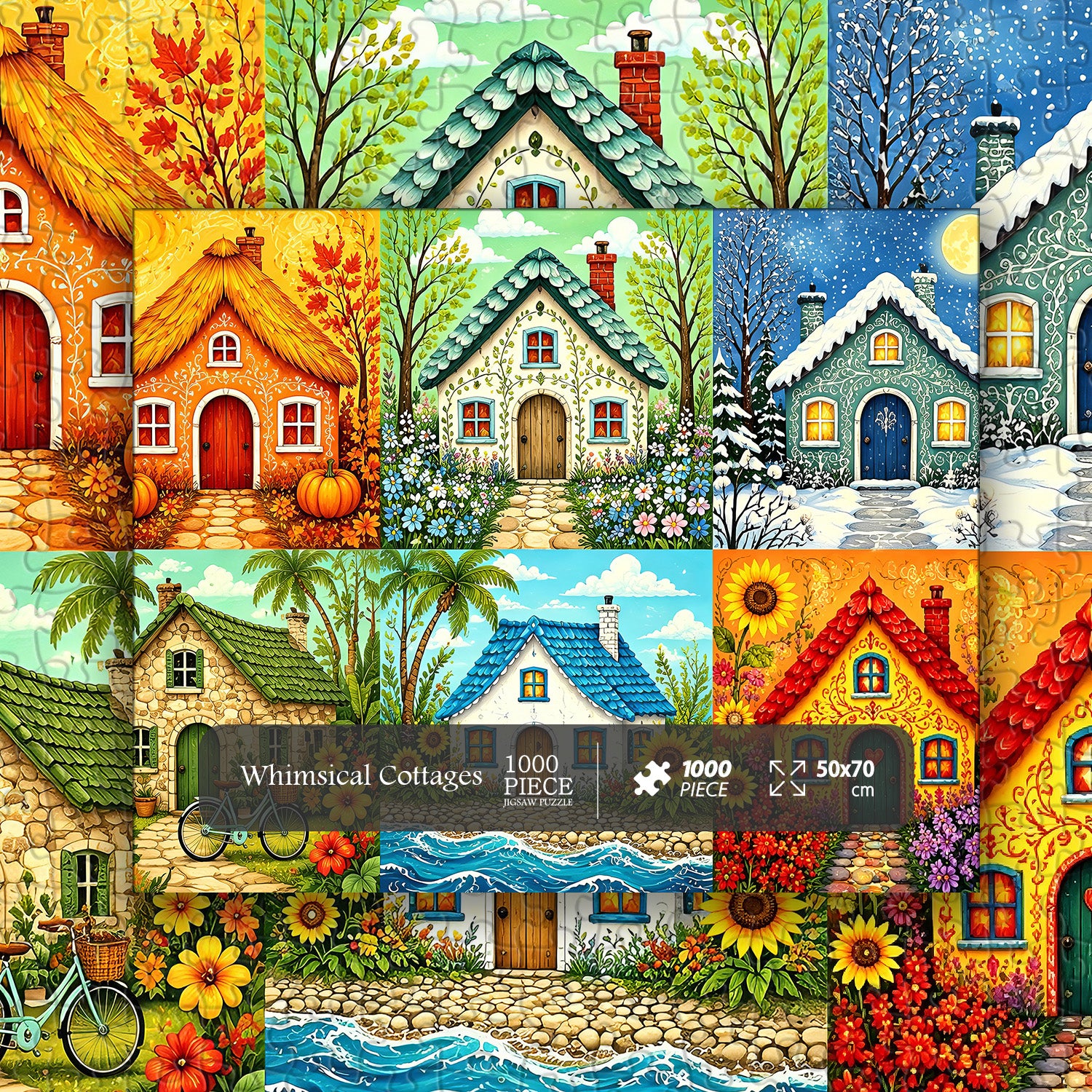 Whimsical Cottages Jigsaw Puzzle 1000 Pieces