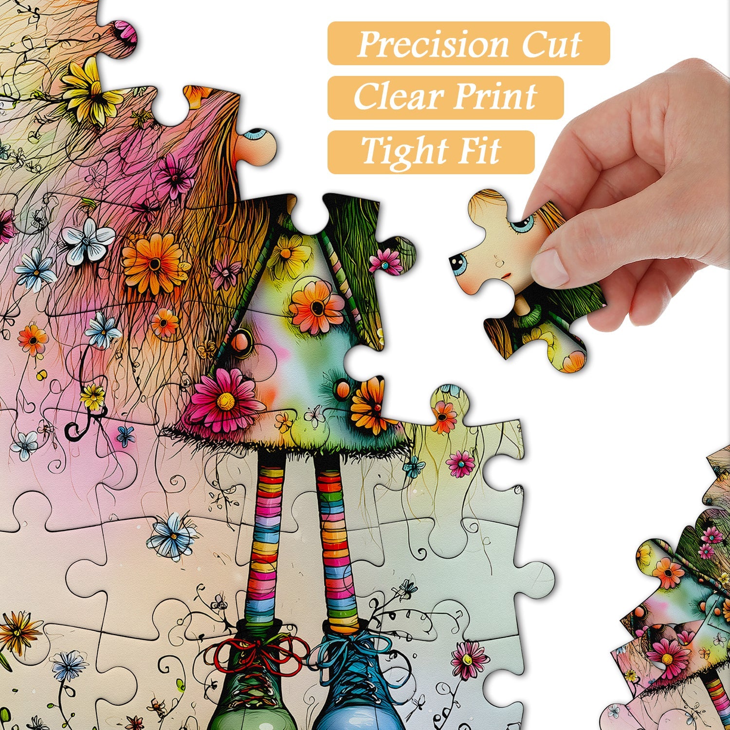 Puzzle per bambola con capelli floreali, 1000 pezzi