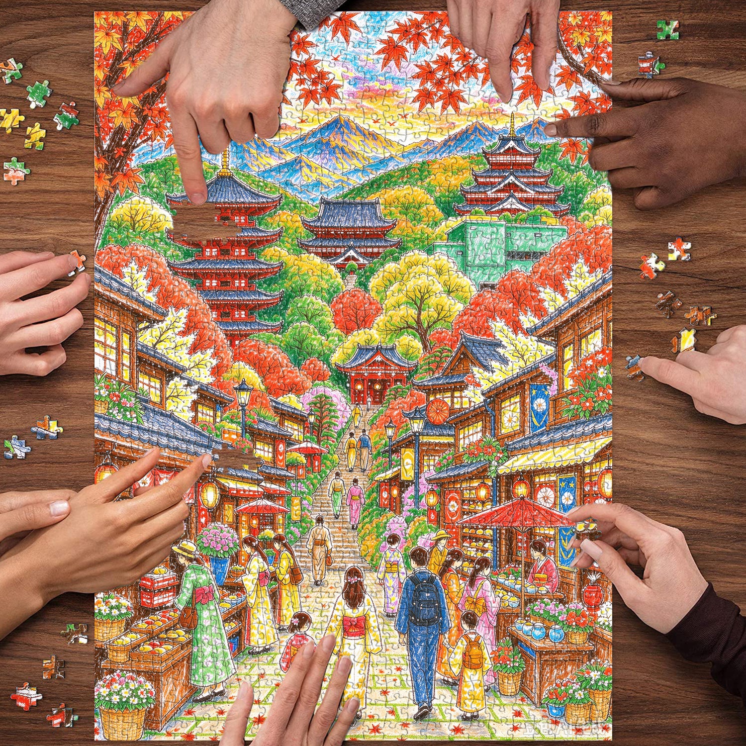 Maple Street Festival Jigsaw Puzzle 1000 Pieces
