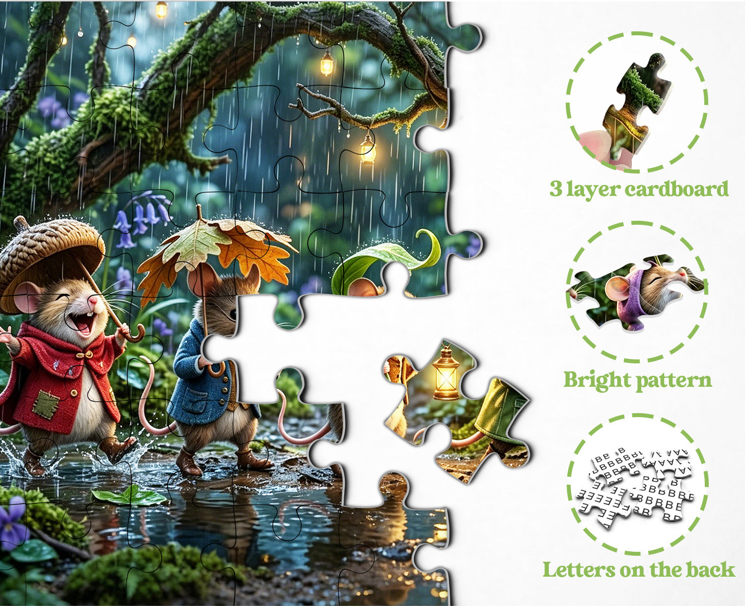 Pequeños Aventureros bajo la Lluvia Puzzle 1000 Piezas