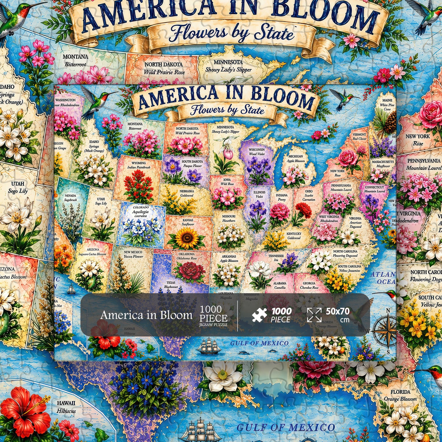 Puzzle America in Fiore 1000 Pezzi