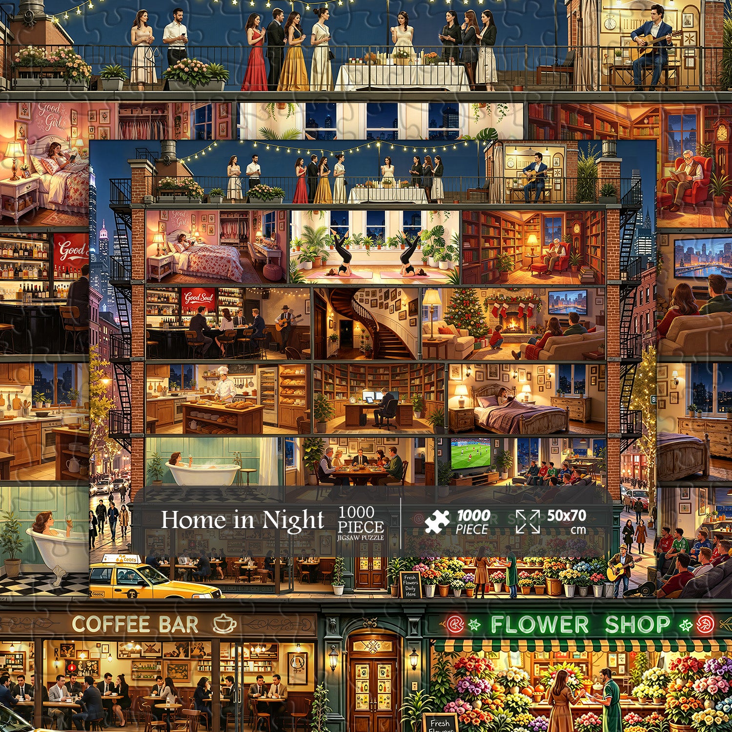 Home in Night Jigsaw Puzzle 1000 Pieces