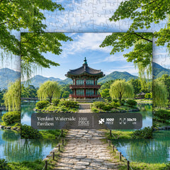 Verdant Waterside Pavilion Jigsaw Puzzle 1000 Pieces
