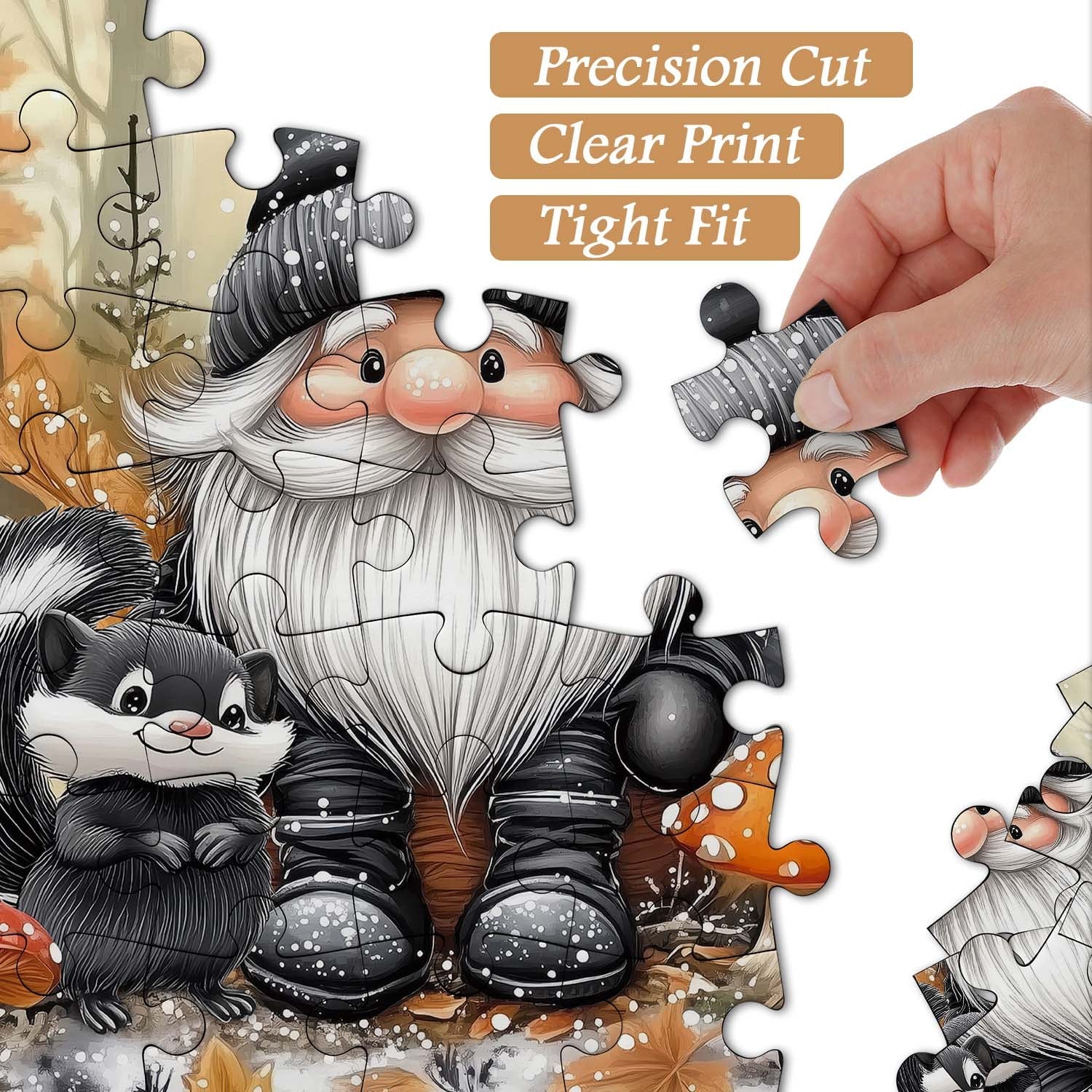 Mignon gnome et skunk puzzle 1000 pièces