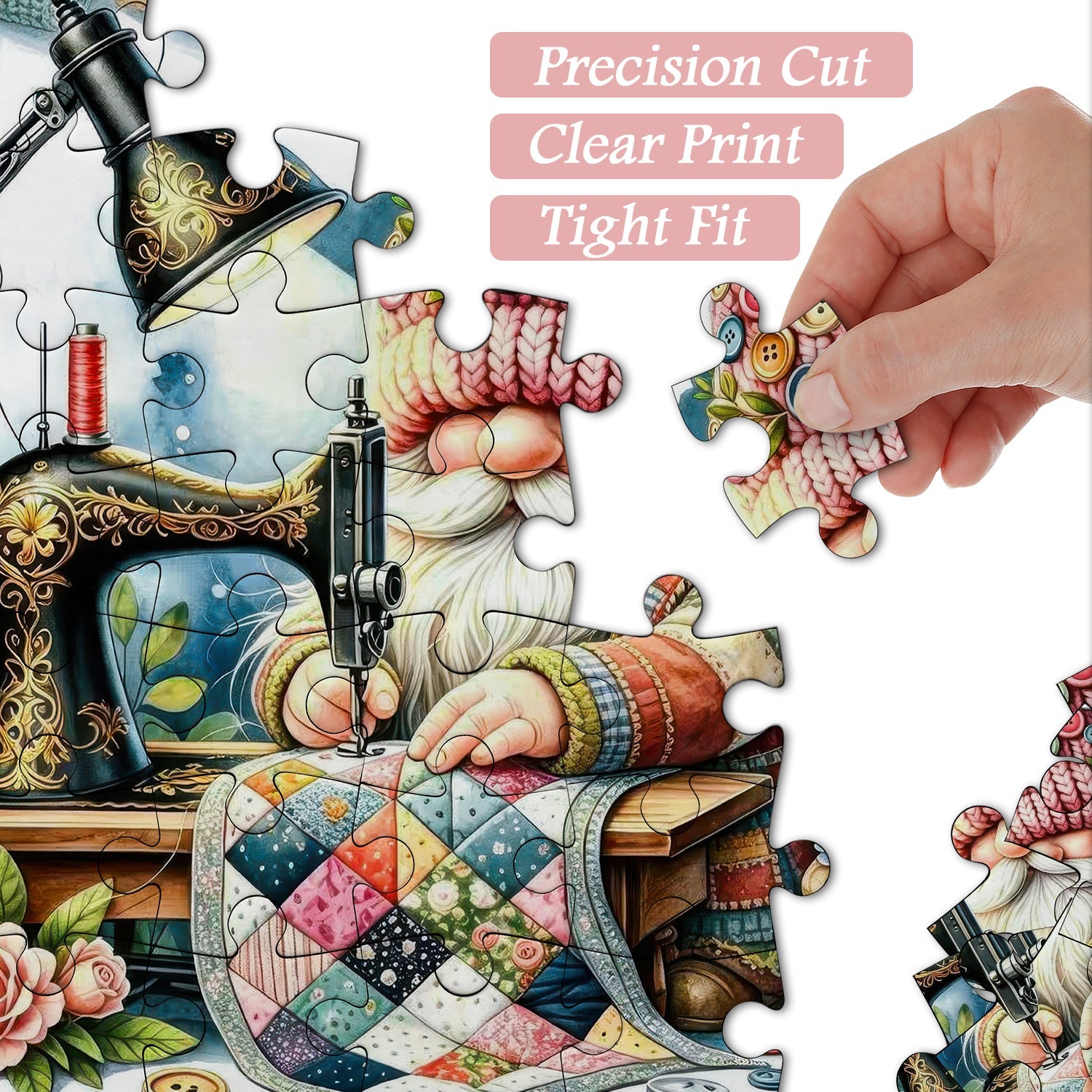 Quilt Craft Gnome Jigsaw Puzzle 1000 Pieces