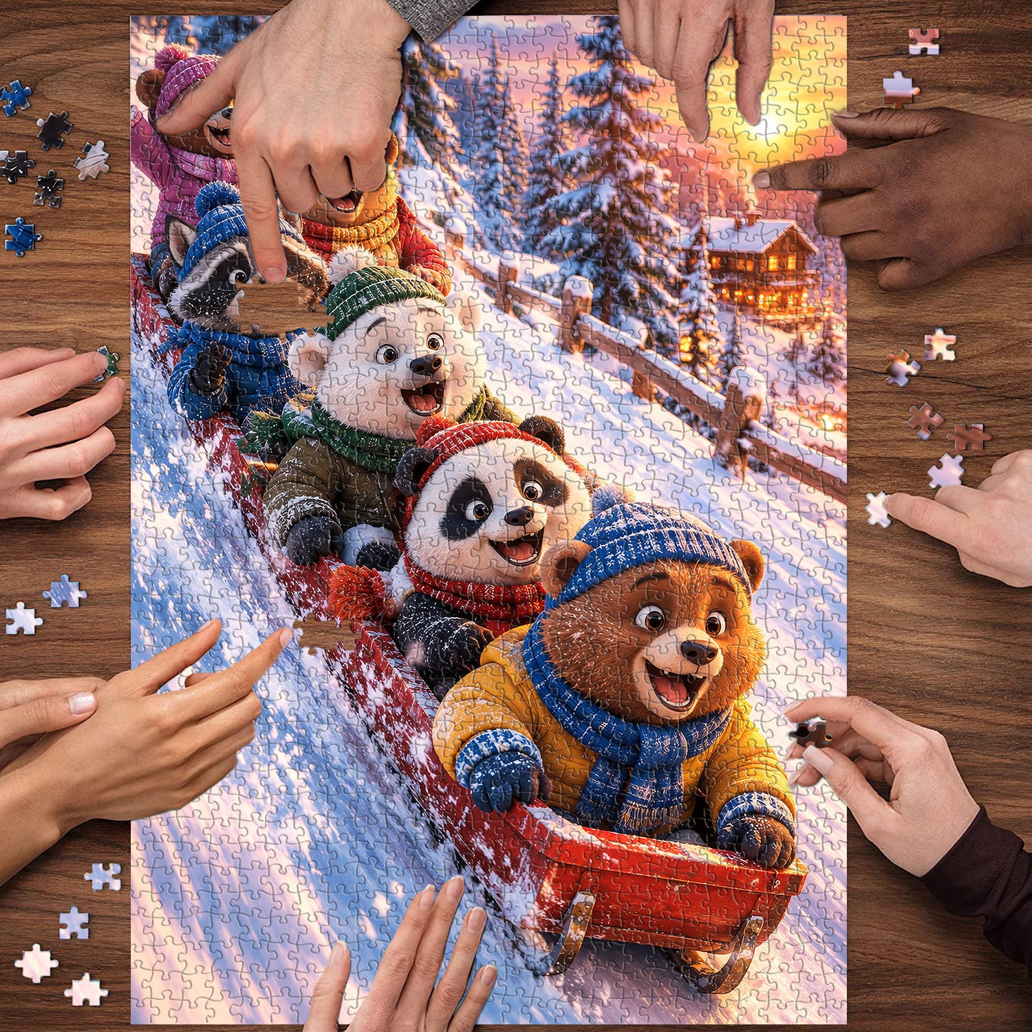 The Bear Sled Crew Jigsaw Puzzle 1000 Pieces