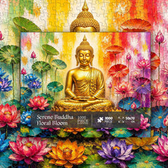 Serene Buddha Floral Bloom Jigsaw Puzzle 1000 Pieces