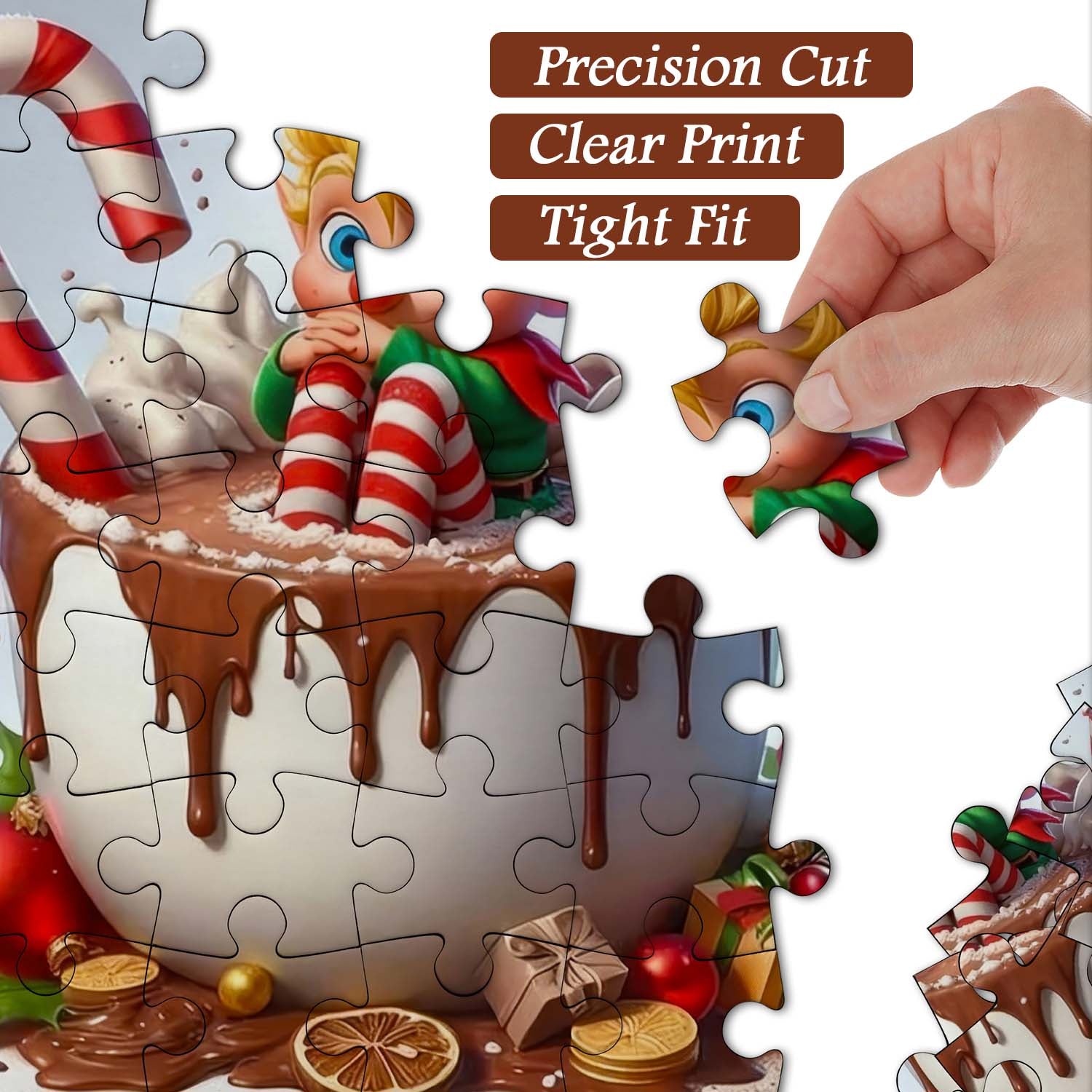 Hot Cocoa Elf Jigsaw Puzzle 1000 Pieces