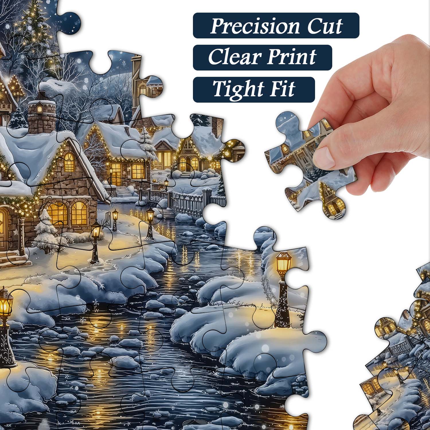 Christmas Village Riverfront Puzzle 1000 pièces