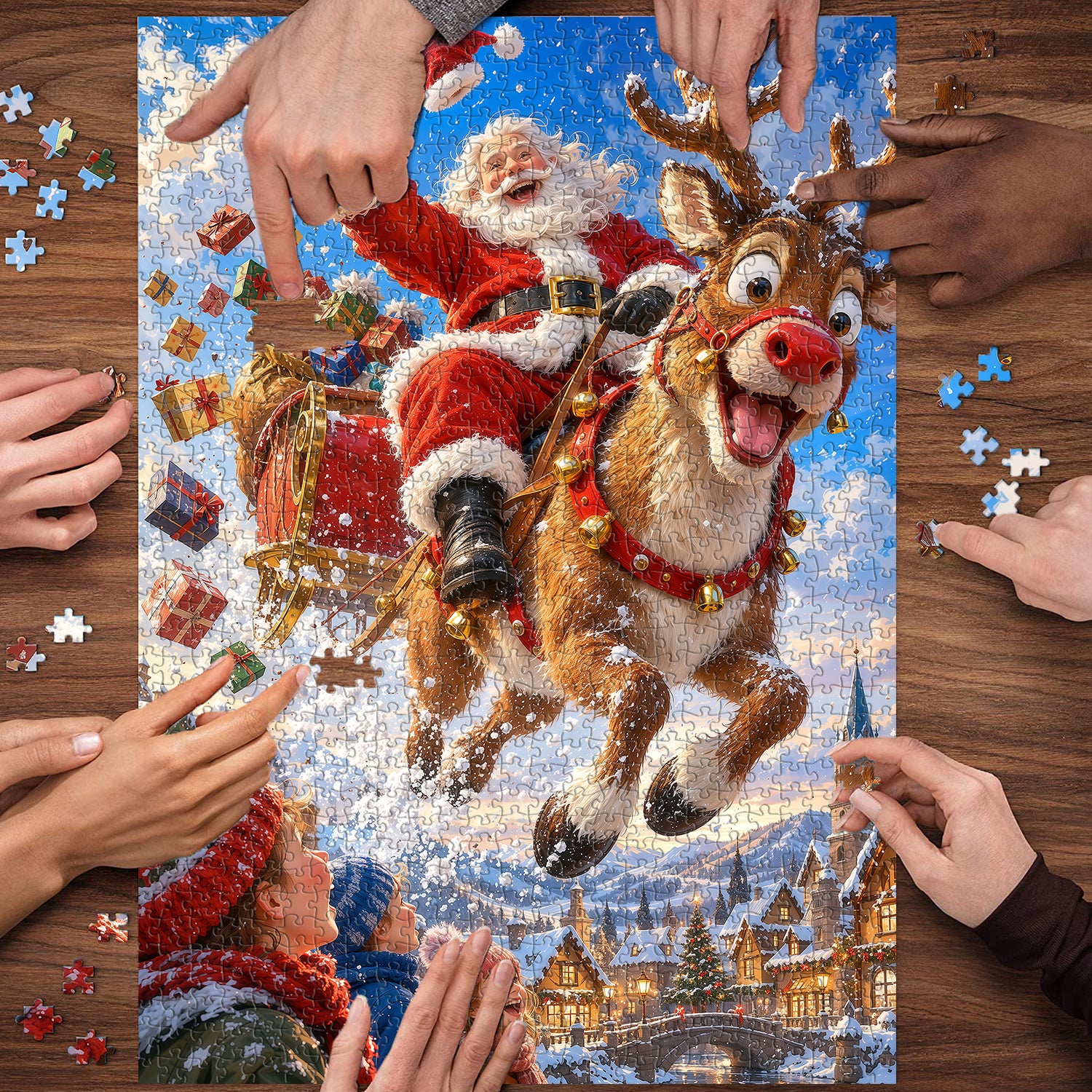 Reindeer Ride Jigsaw Puzzle 1000 Pieces