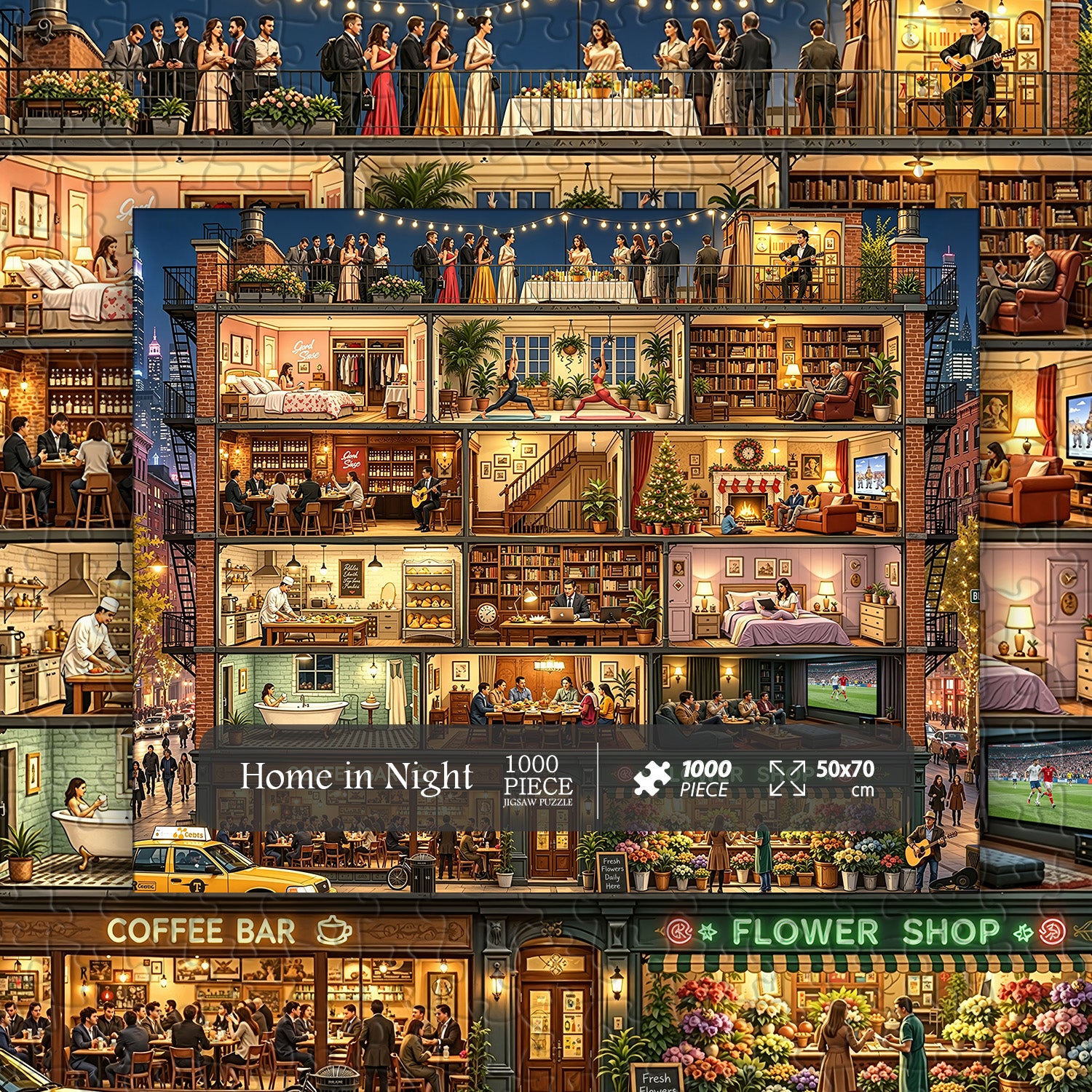 Home in Night Jigsaw Puzzle 1000 Pieces