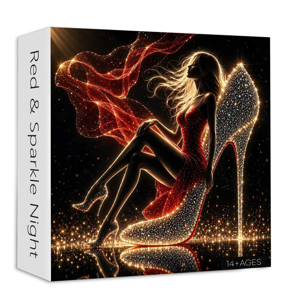 Puzzle rosso e scintillante notturno da 1000 pezzi