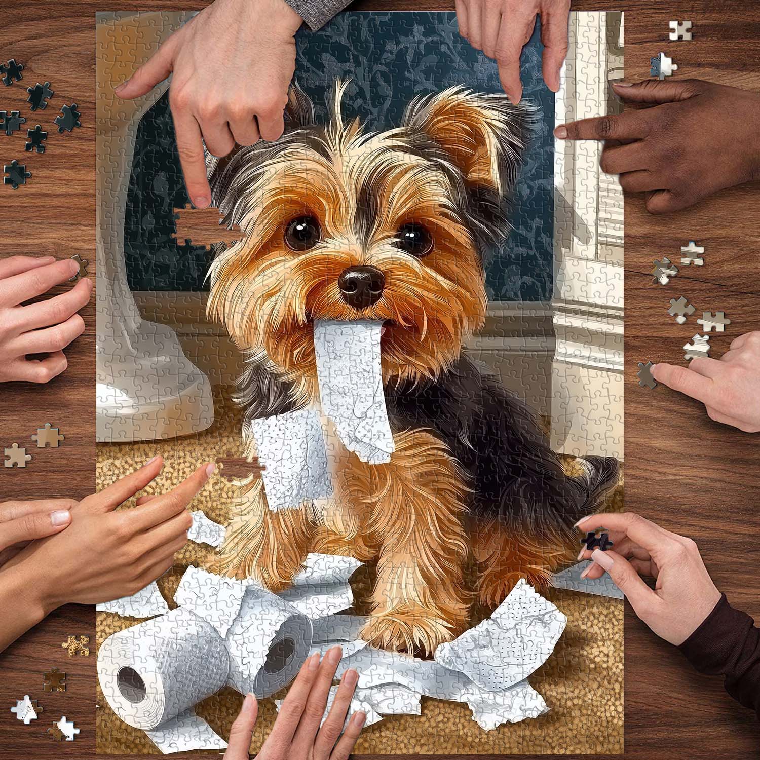 Mischief Maker Yorkie Jigsaw Puzzle 1000 Pieces