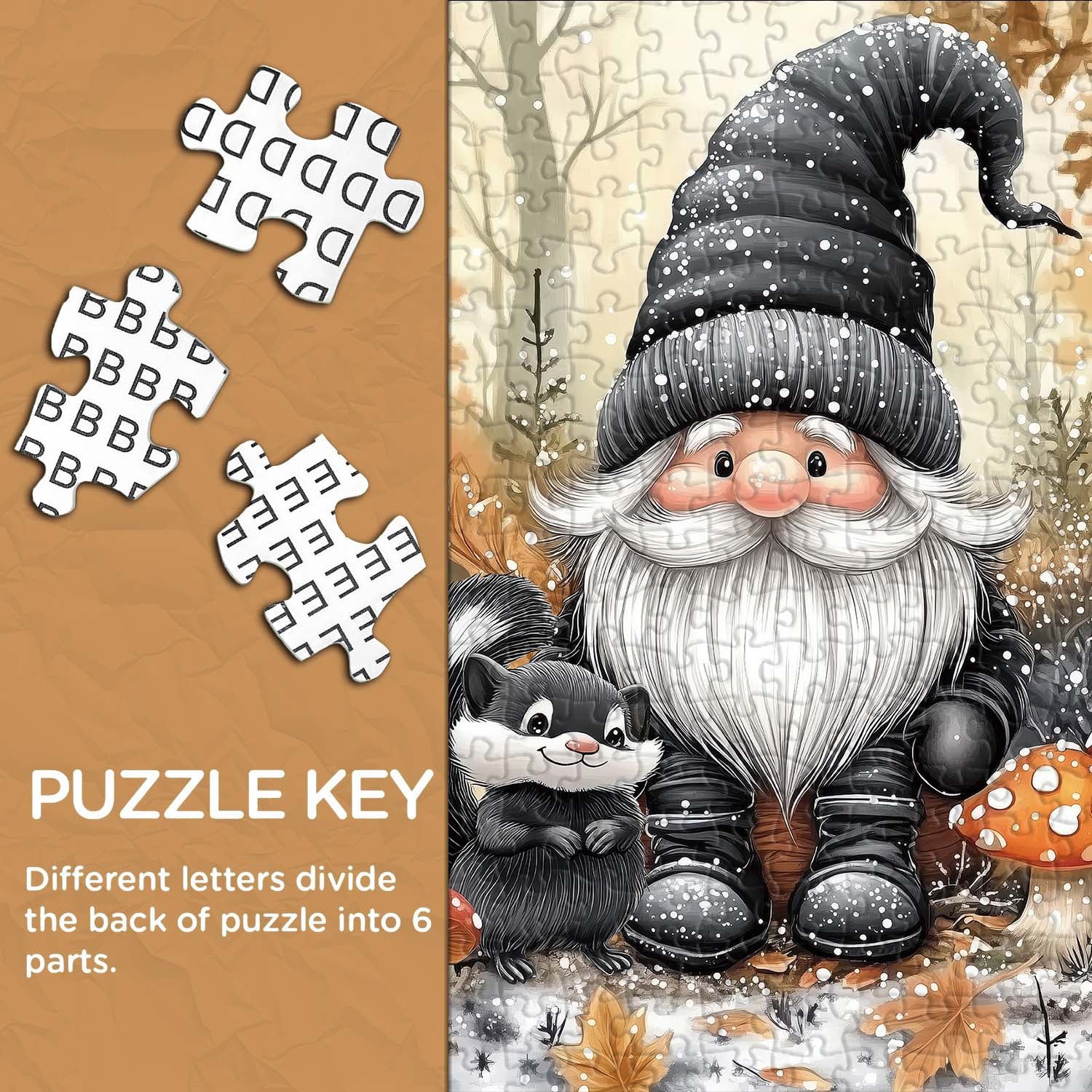 Mignon gnome et skunk puzzle 1000 pièces