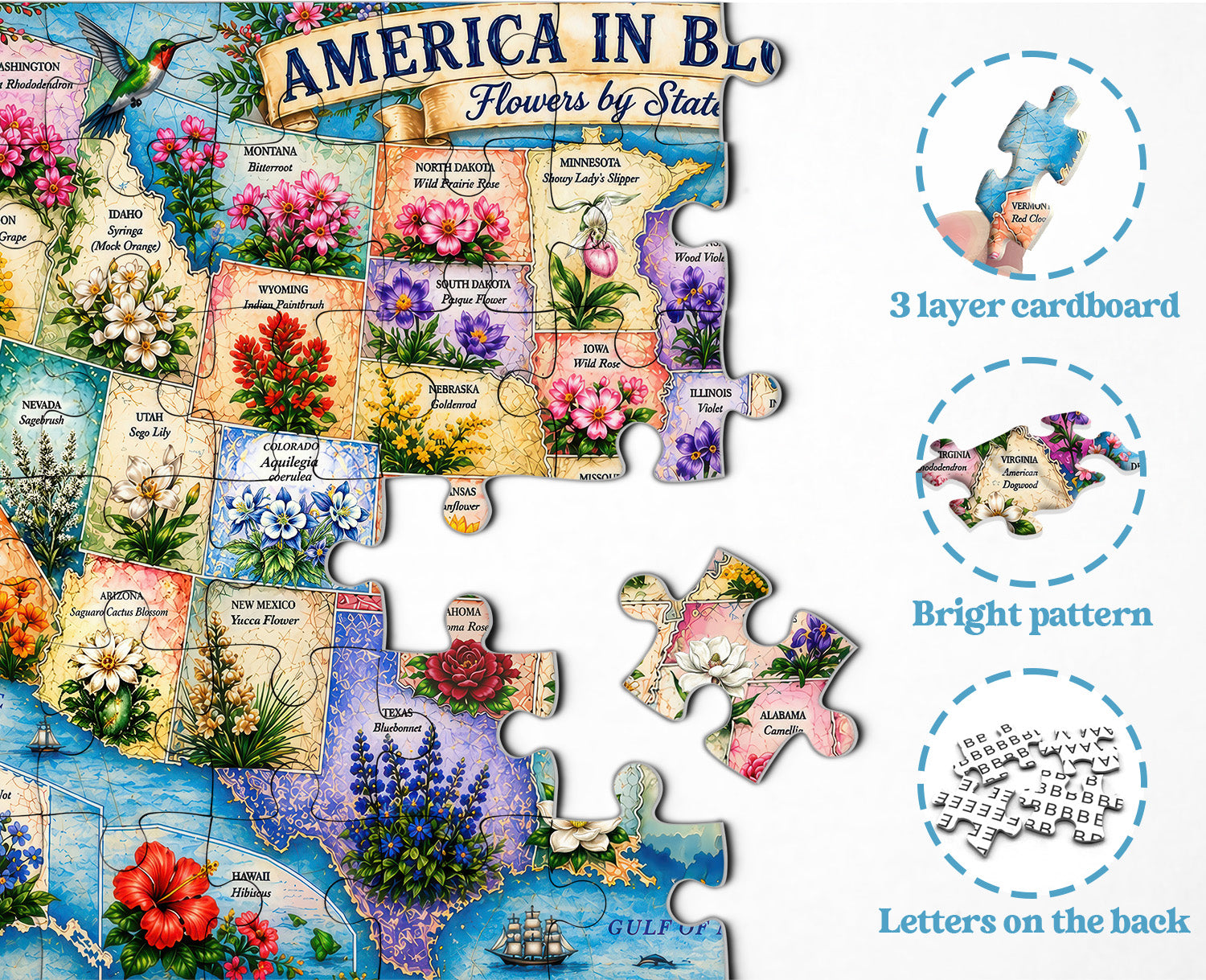 Puzzle America in Fiore 1000 Pezzi