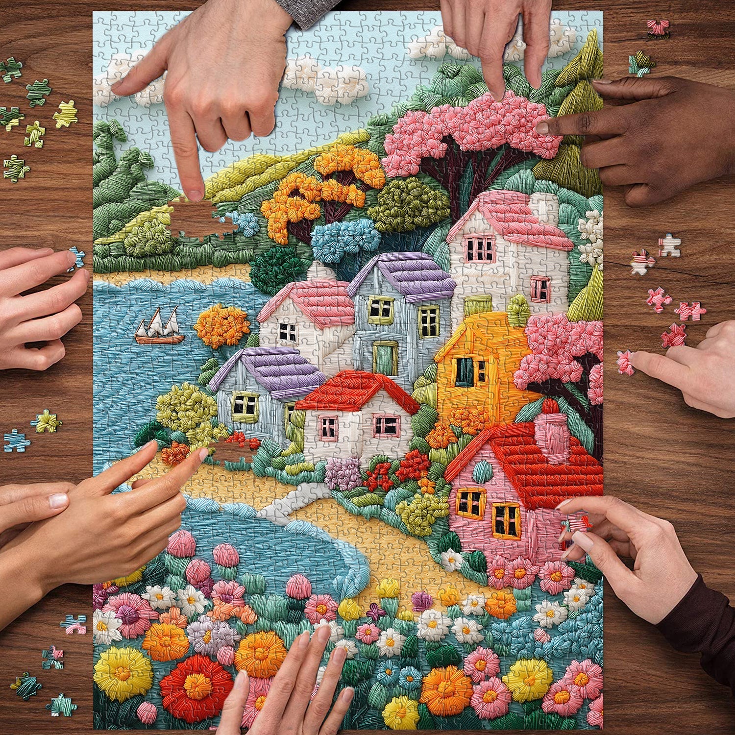 Harbor Stitch Jigsaw Puzzle 1000 Pieces